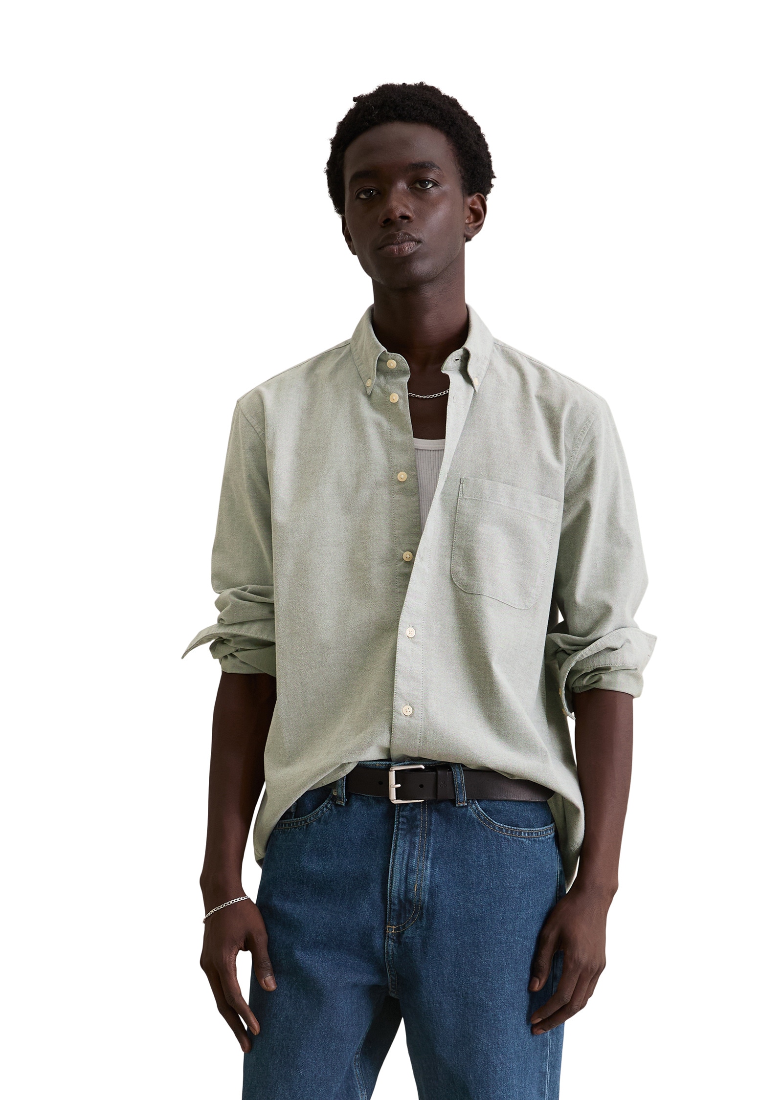 Marc OPolo DENIM Langarmhemd "aus Bio-Baumwoll-Oxford-Qualität" günstig online kaufen