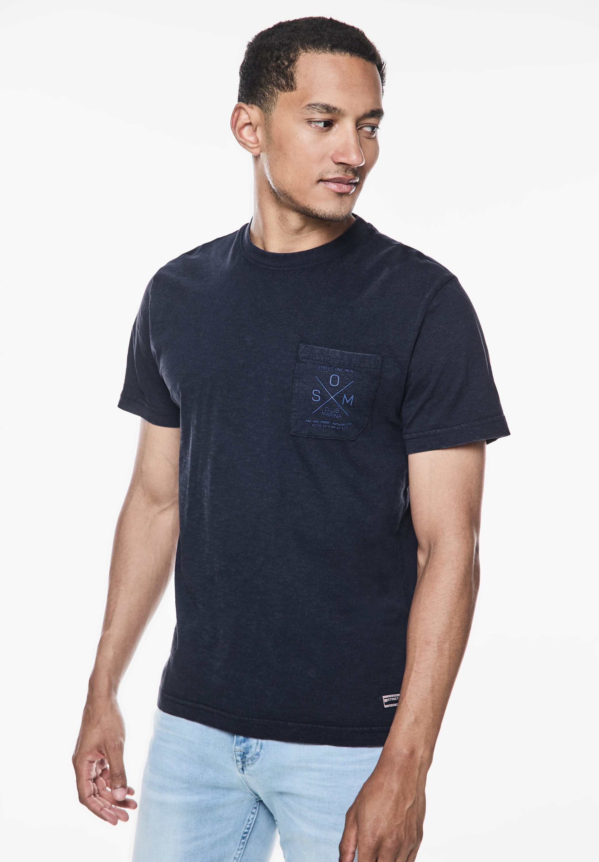 STREET ONE MEN T-Shirt, mit Brusttasche