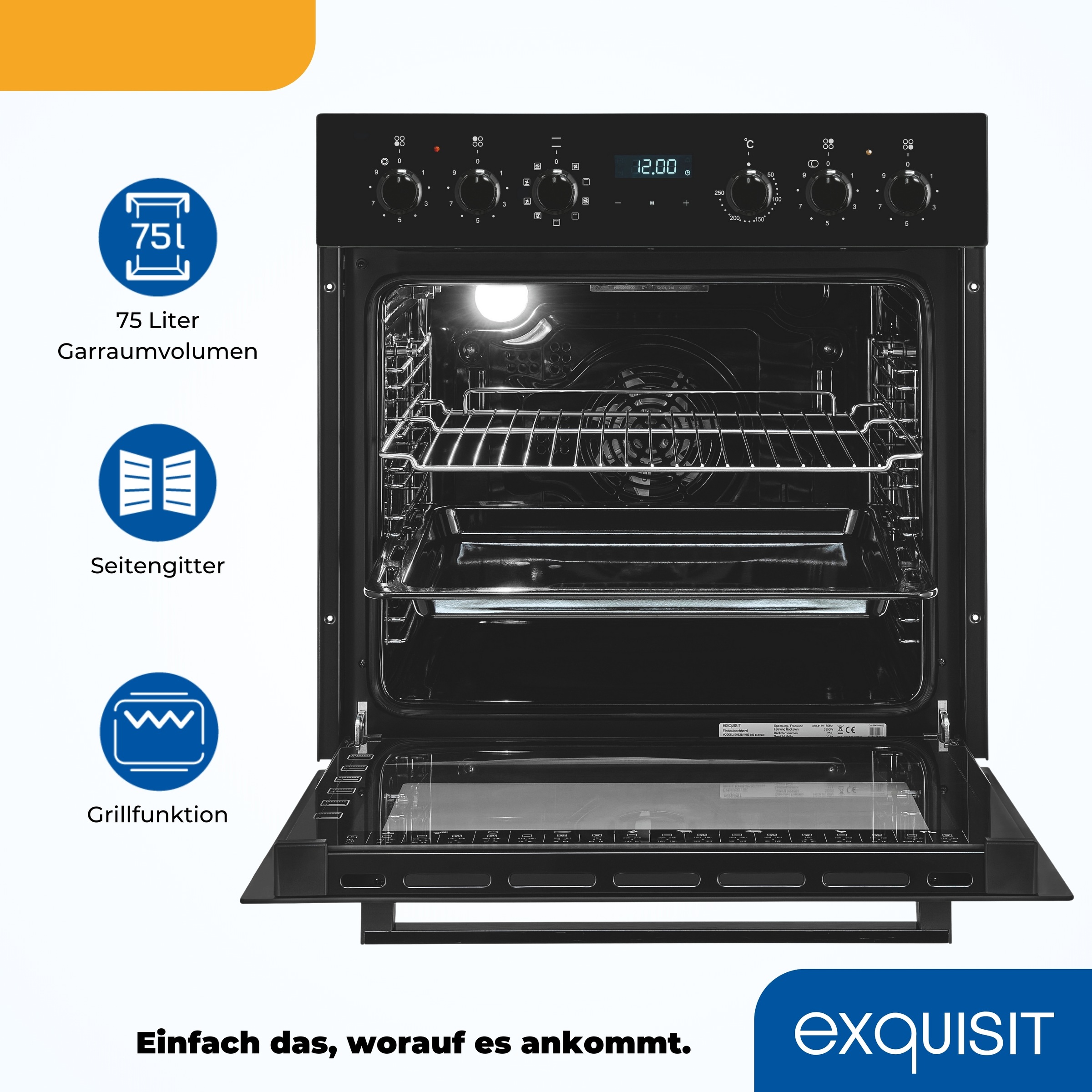 exquisit Elektro-Herd-Set »EHE285-HBZ-020schwarz«