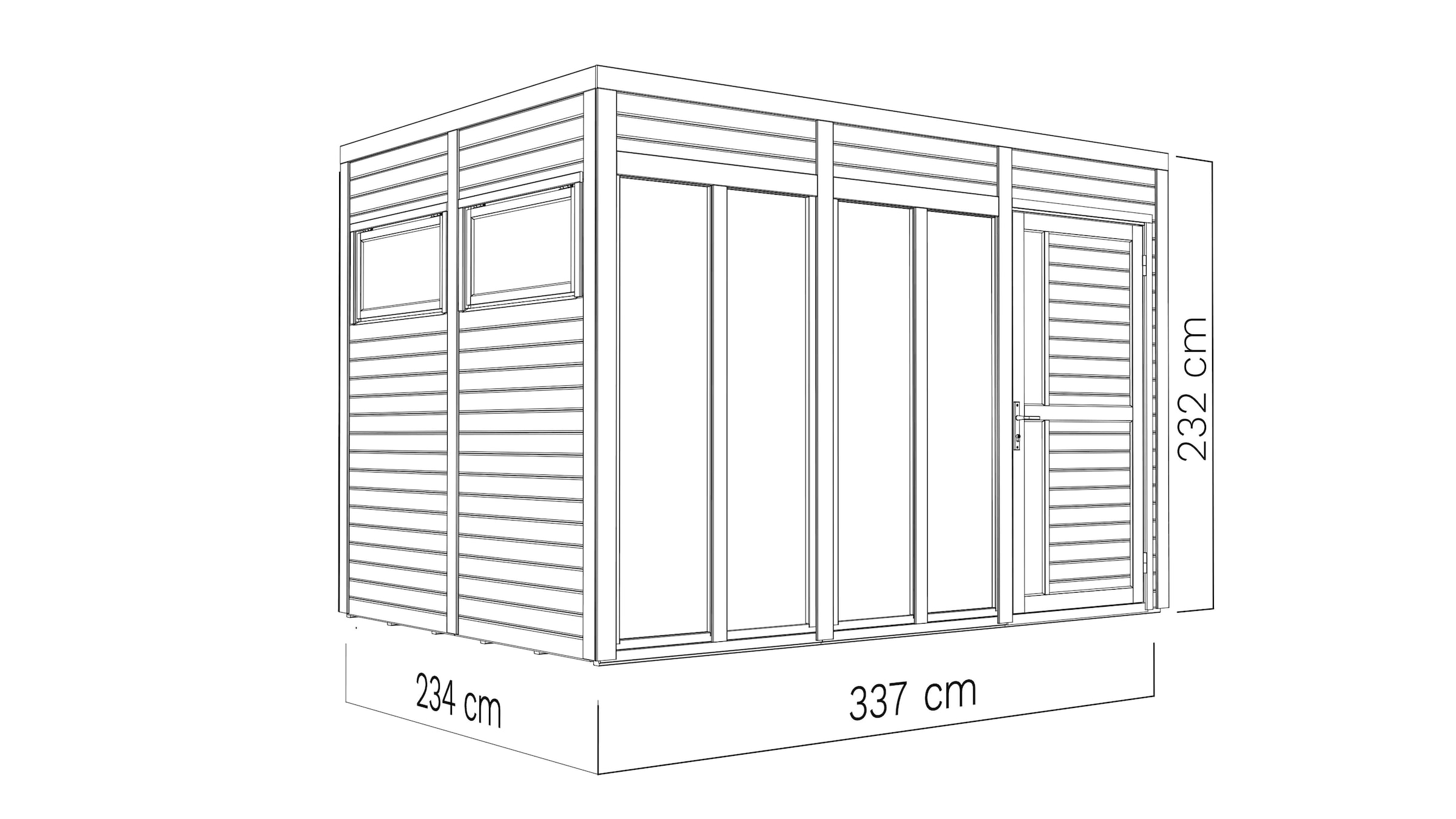 KONIFERA Gartenhaus »Cubus 3 Office Lounge«