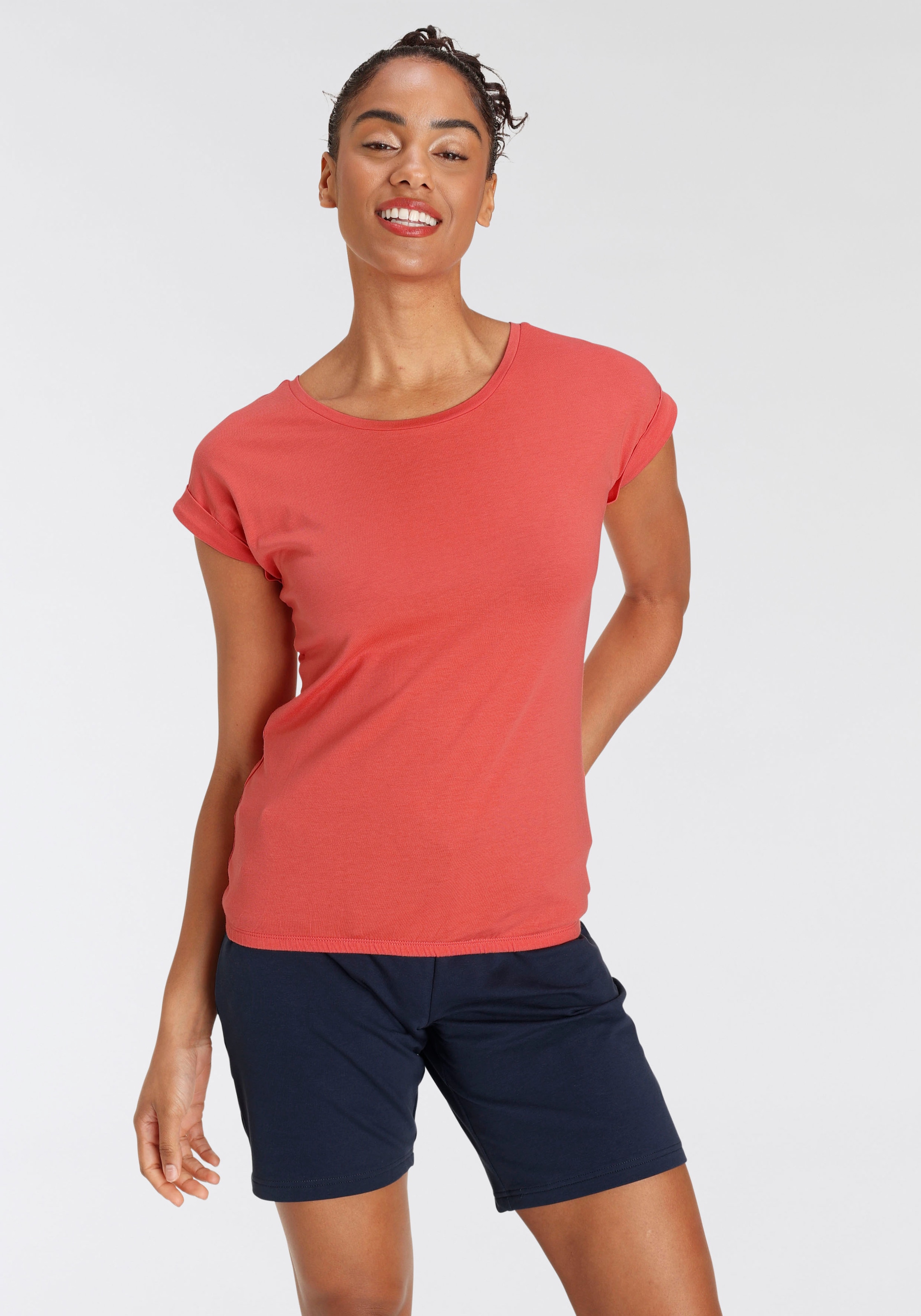 Ein unverzichtbares Markenfachgeschäft Flashlights T-Shirt, mit überschnittenen Schultern & | BAUR Ärmelaufschlag kleinem kaufen für