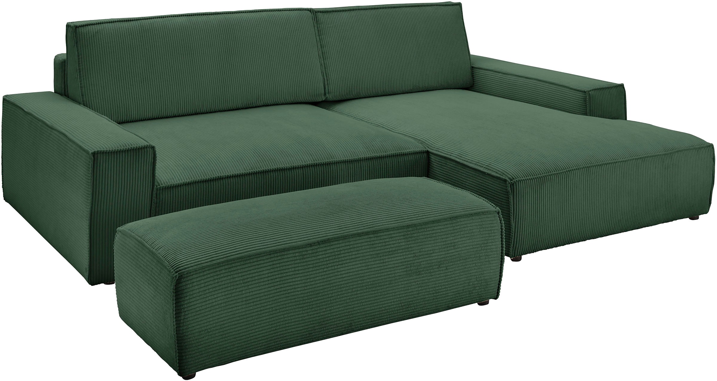 Home affaire Polsterecke »NEU: SHERWOOD XXL tief, L-Form mit Schlaffunktion, Big-Sofa mit Hocker«, (Set, 2 St.), stellbar zum Schlafsofa (Krokodilverbinder), Cord, Leinenoptik