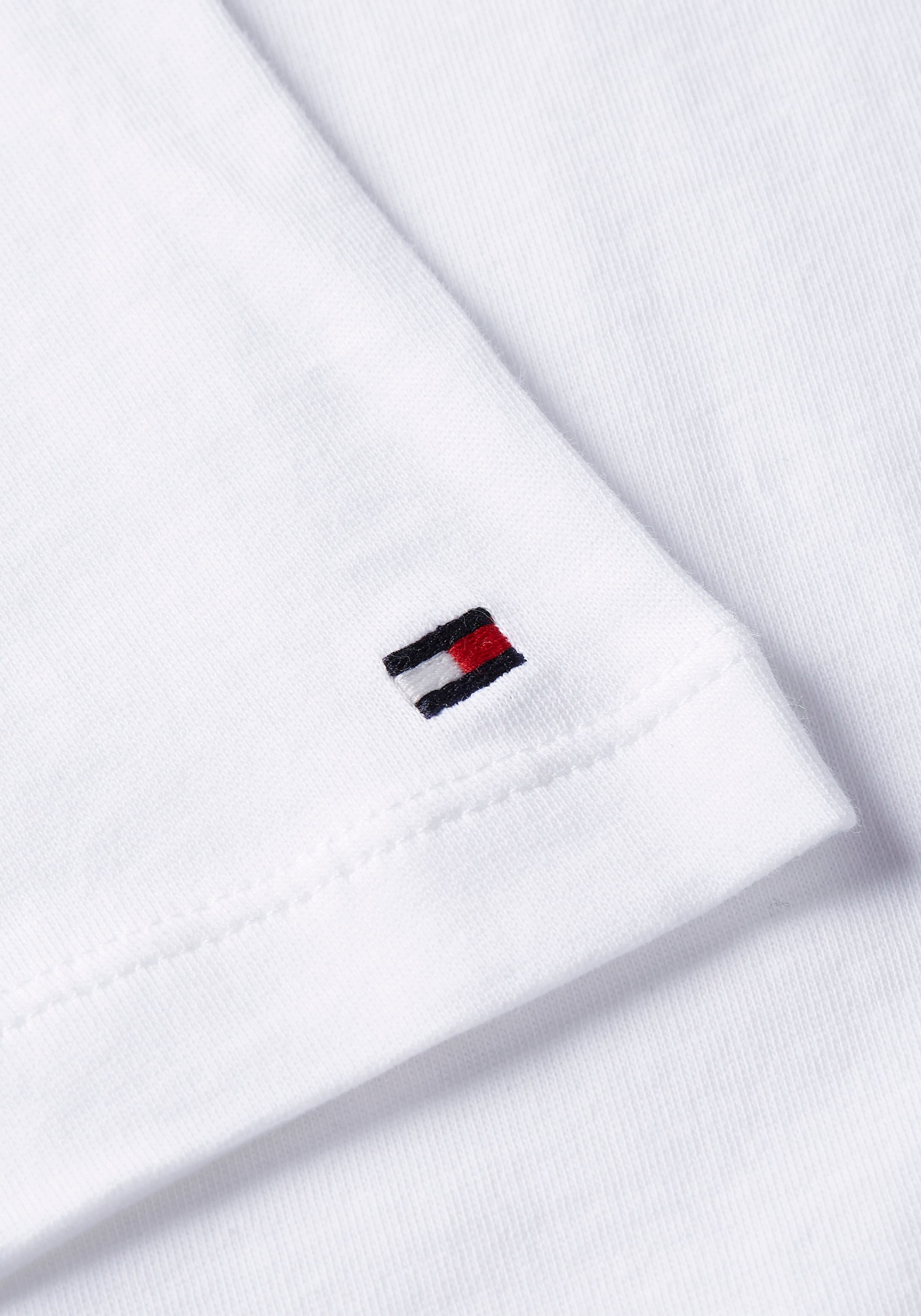 Tommy Hilfiger T-Shirt »REG CORP LOGO C-NK mit Logoschriftzug und Stickerei«, meliert, casual, regular fit, Baumwolle, Rundhals