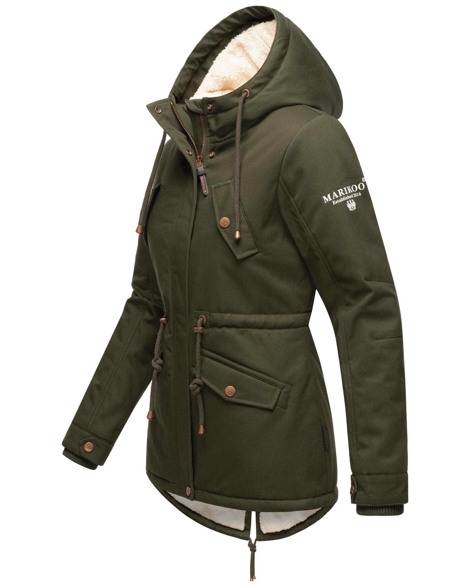 Marikoo Winterjacke »Manolya«, mit Kapuze, stylischer Kurzmantel mit weichem Teddyfell-Futter