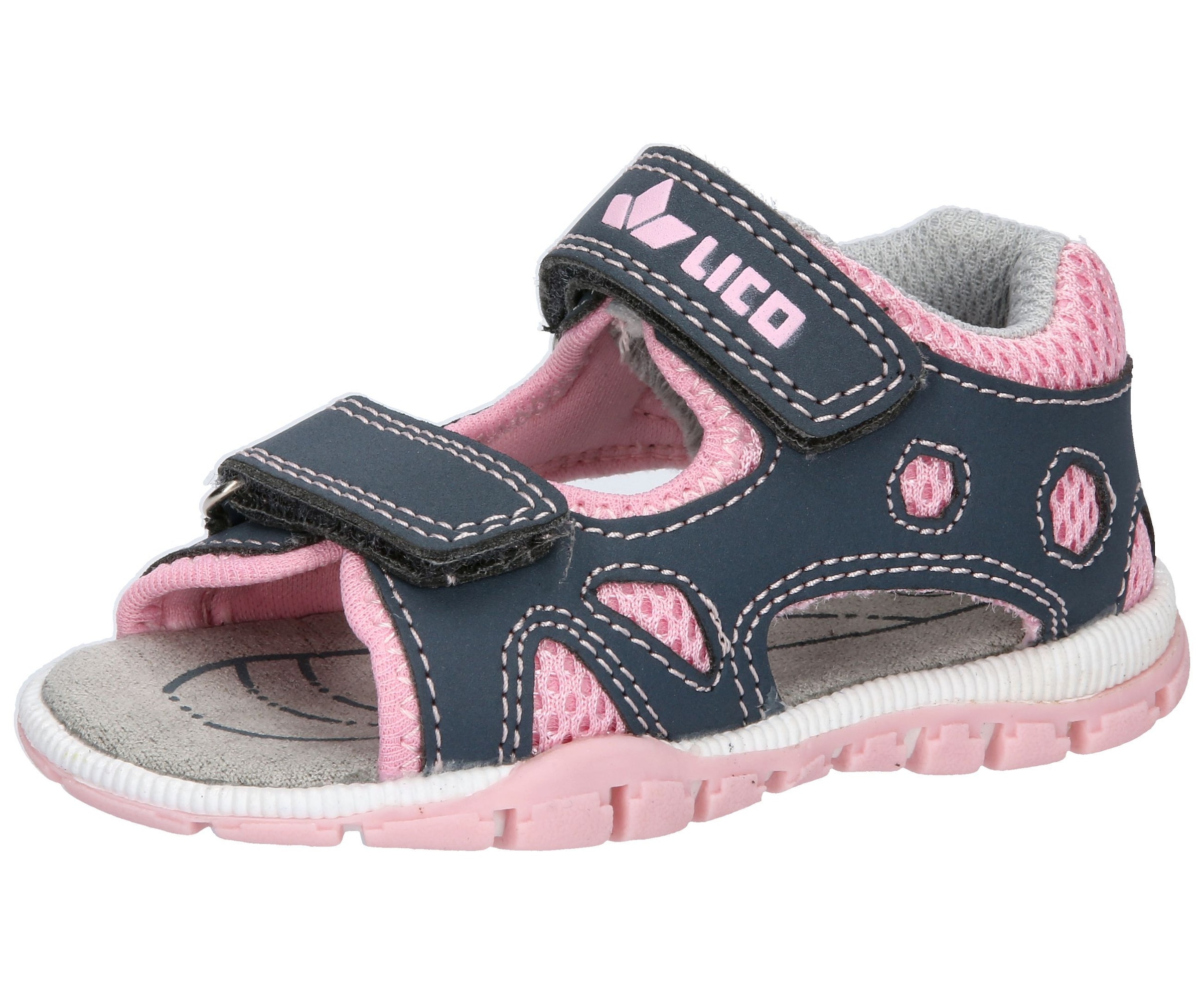 Sandale LICO "Sandale Lorin V", Mädchen, Gr. 25, grau, Synthetik, Schuhe Sandale