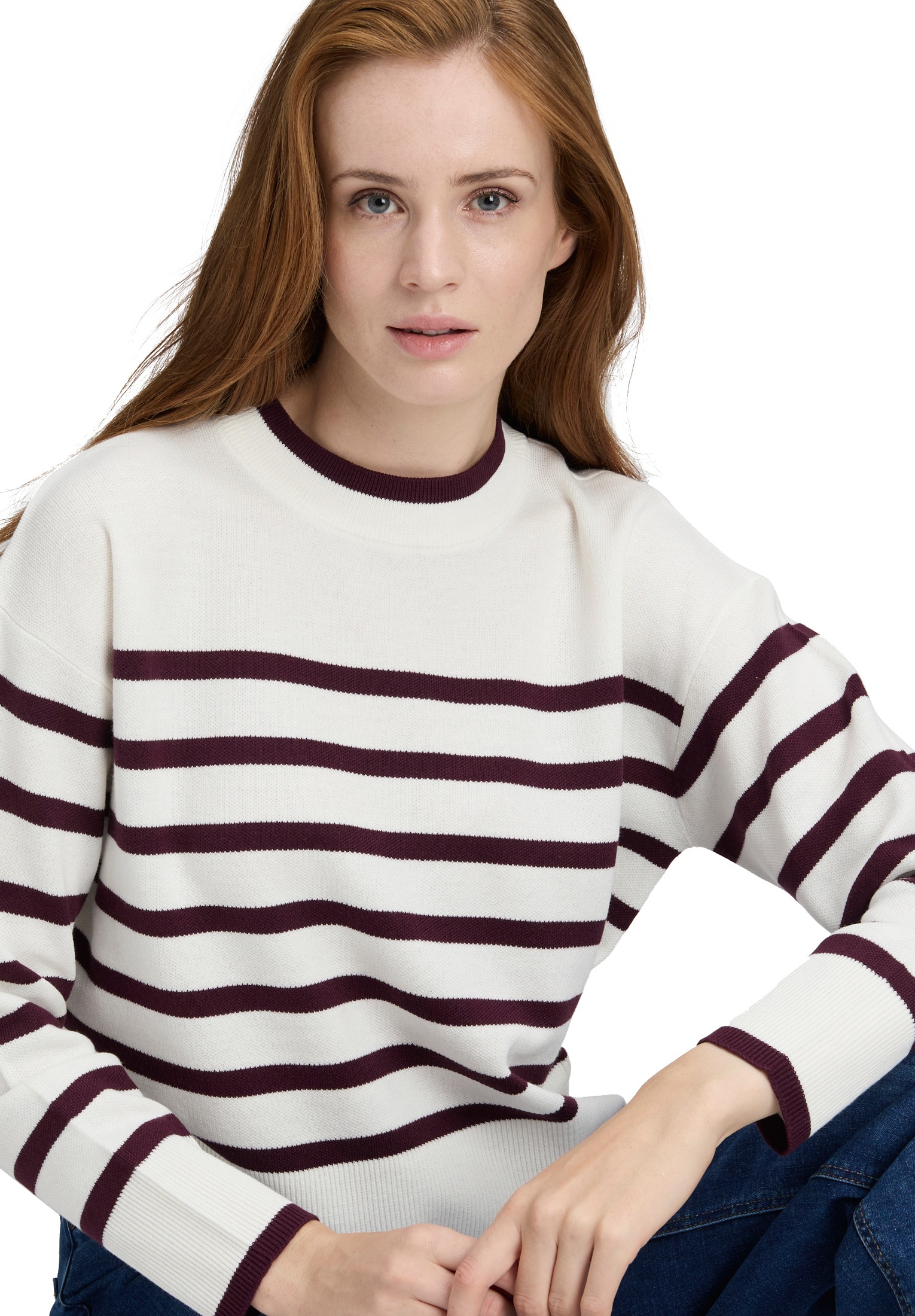 Betty&Co Strickpullover »Betty & Co Damen Strickpullover mit Streifen«, (1 tlg.)