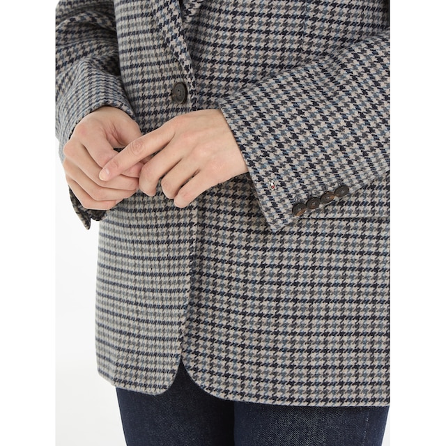 Tommy Hilfiger Kurzblazer »OVERSIZED WOOL CHECK SB BLAZER«, in  Hahnentrittmuster bestellen | BAUR