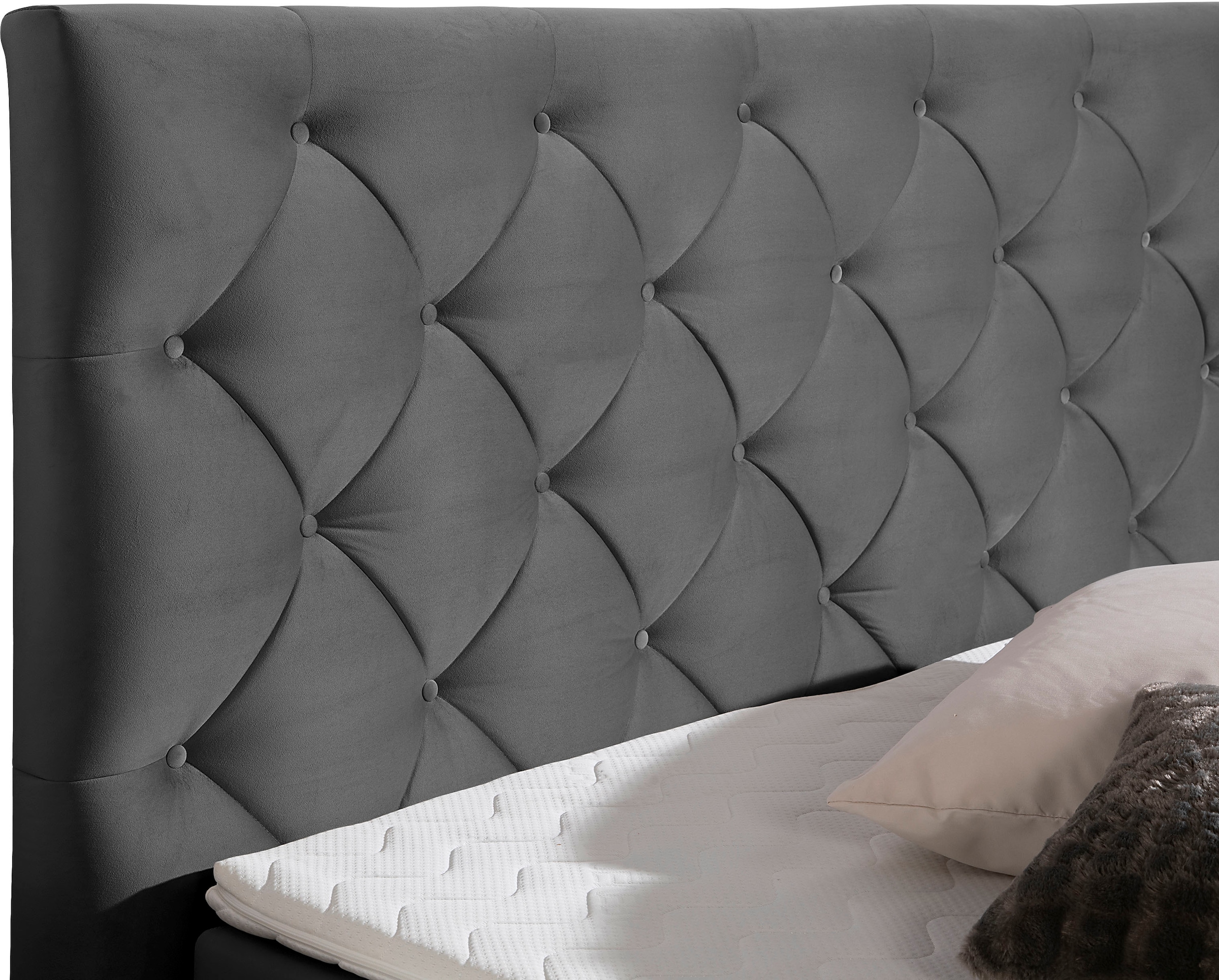 Home affaire Boxspringbett »Chalon, in verschiedenen Breiten«, inkl. Topper, wahlweise in H2, H3 oder H4 erhältlich