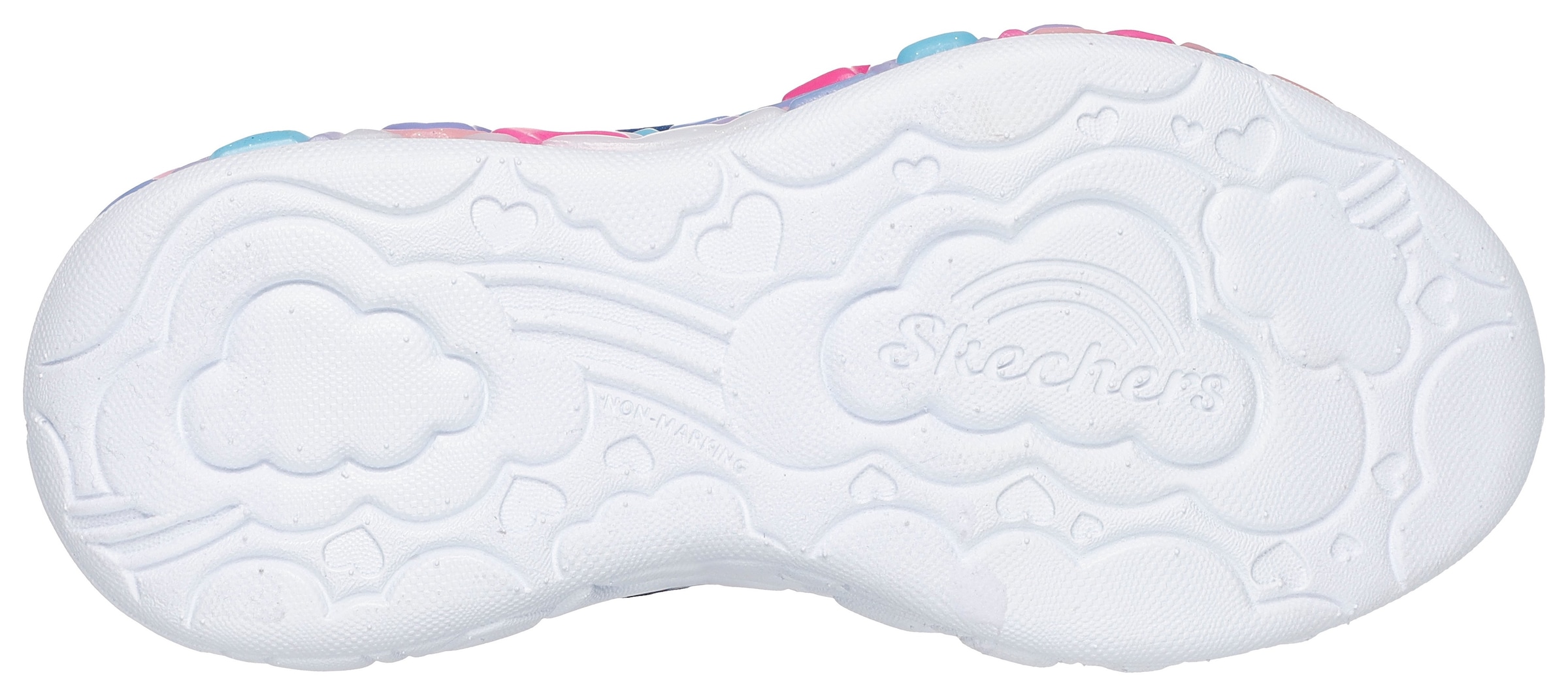 Skechers Sneaker »ETERNAL HEART LIGHTS«, Blink,-Klettschuh mit Herz-Applikation, Größenschablone zum Download