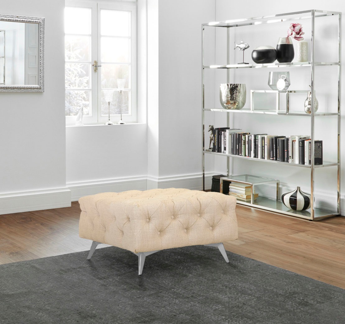 Home affaire Polsterhocker »Glynis« aufwändige Knopfheftung, moderne Chesterfield Optik, Fußfarbe wählbar