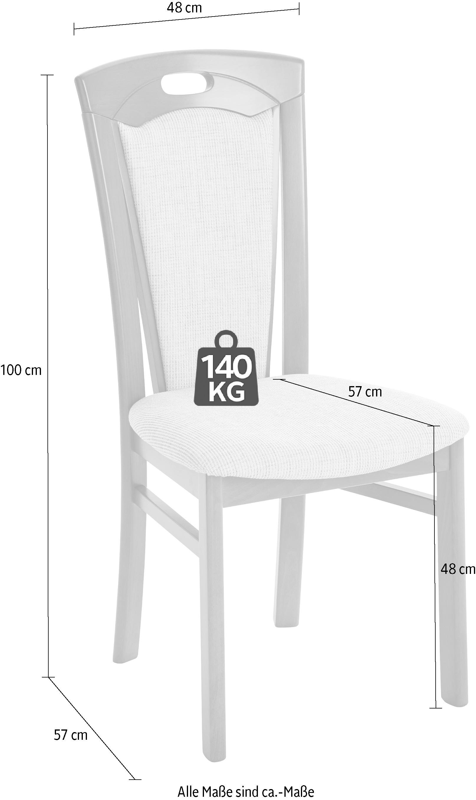 Thumbnail - Home affaire Esszimmerstuhl "FERDI Made in Italy, Massivholz" (Set) 2 Stk.Bezug Feinstruktur (wasser- und fleckabweisend...