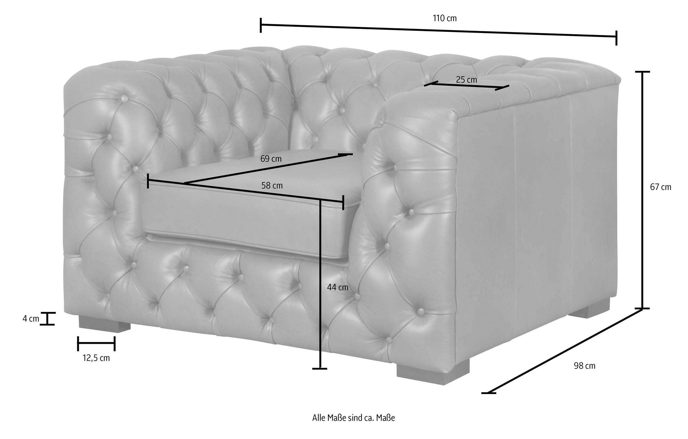 Guido Maria Kretschmer Home&Living Chesterfield-Sessel »Kalina Sessel«, mit klassischer Chesterfield-Knopfheftung, sehr hochwertige Qualität