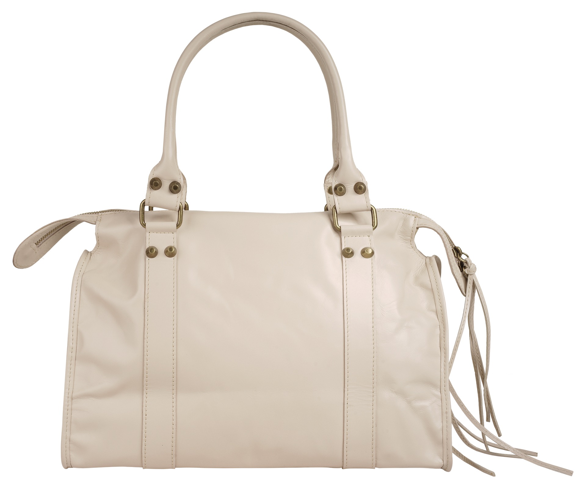 Shopper FORTY, Damen, Gr. B/H/T: 38cm x 25cm x 14cm onesize, beige, Leder, leicht glänzend, unifarben, Taschen Shopper, echt Leder, Made in Italy 2