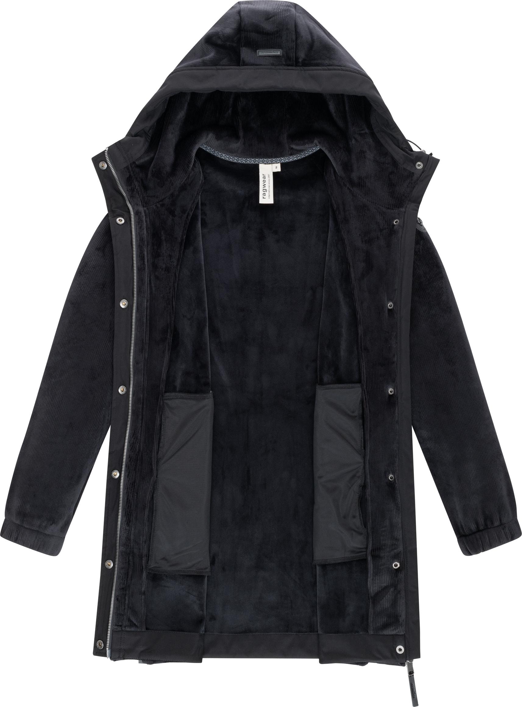 Ragwear Kurzmantel »Cousy Bonded YOUMODO« Weicher Damen Rippstrick-Mantel mit Kapuze