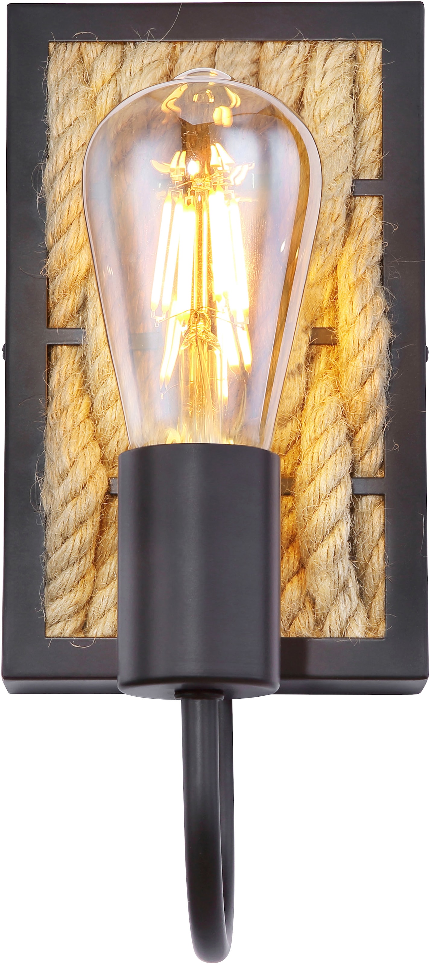 GLOBO LIGHTING Wandleuchte »HALIA« E27 1 Stk. Wandleuchte für Flur & Wohnzimmer schwarz
