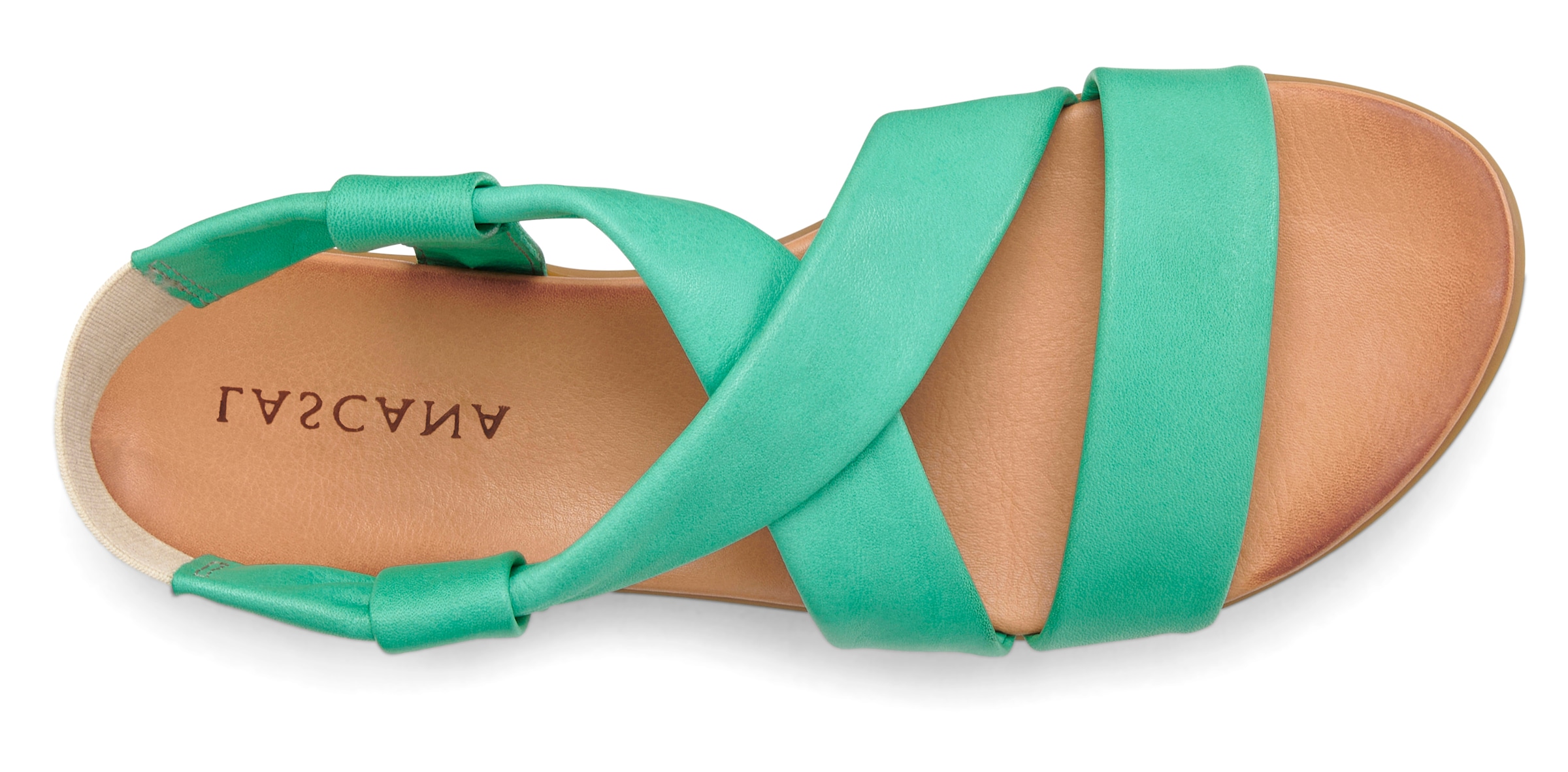 LASCANA Sandale »Sommerschuh«, aus Leder mit raffinierten Riemchen, Sandalette, Sommerschuh