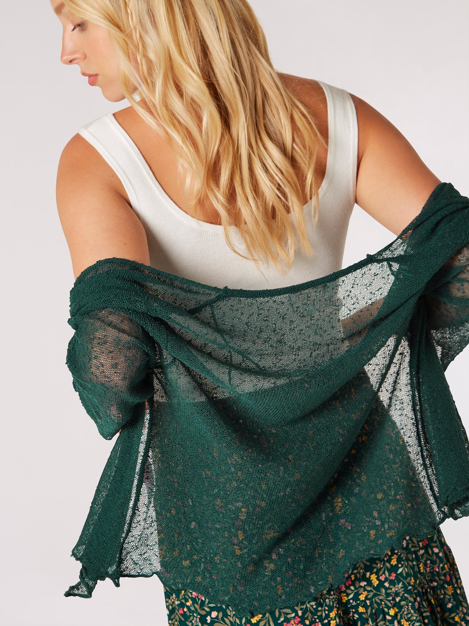 Apricot Strickcape »Popcorn-Strickjacke« 1 im semitransparenten Design