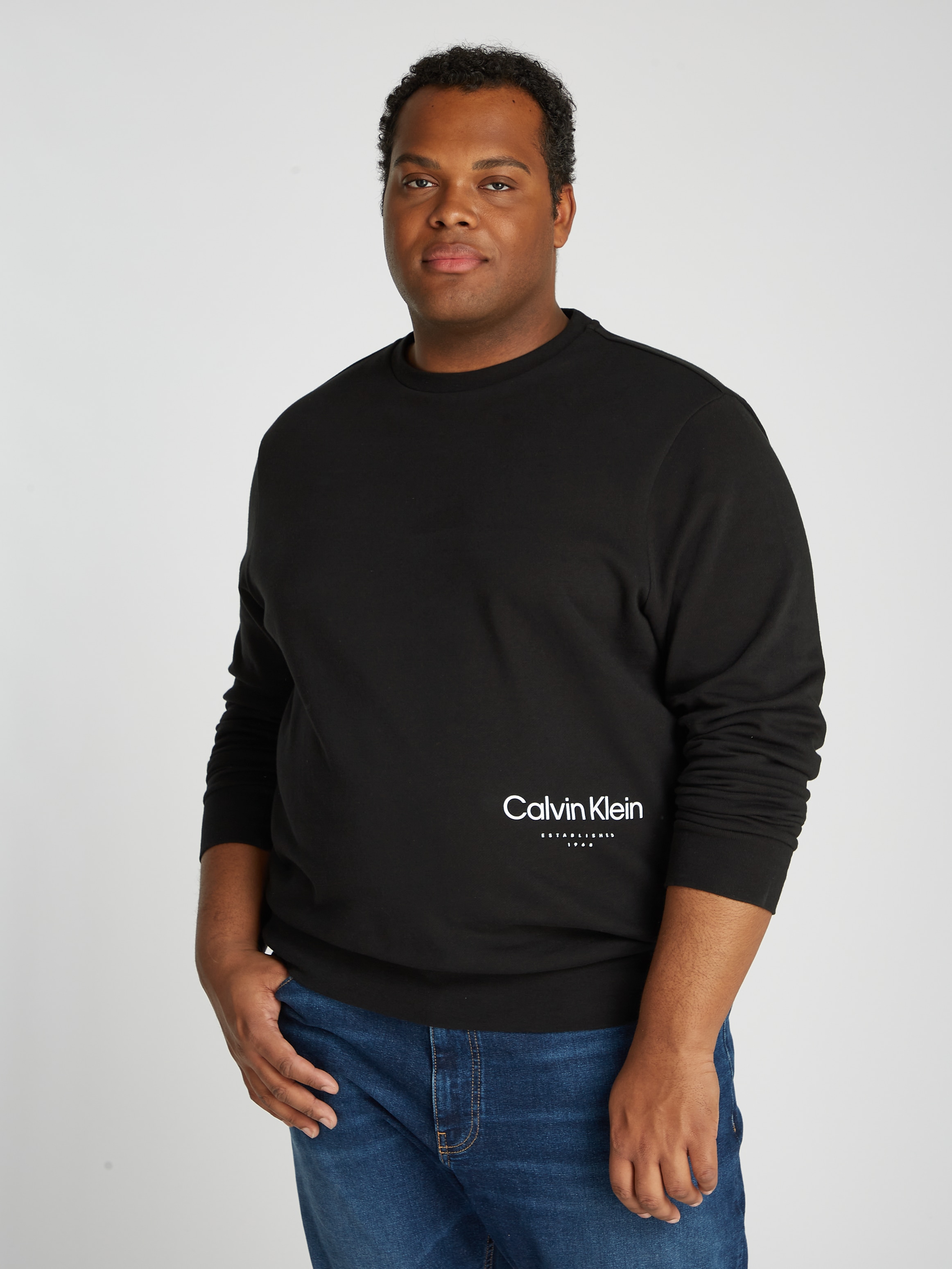 Calvin Klein Big&Tall Sweatshirt "BT OFF PLACEMENT LOGO SWEATSHIRT", in gro günstig online kaufen