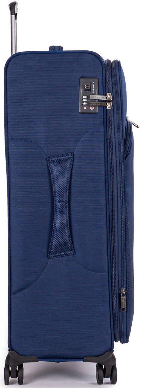 Stratic Weichgepäck-Trolley »Mix L, blue«, 4 Rollen, Reisekoffer großer Koffer Aufgabegepäck TSA-Zahlenschloss