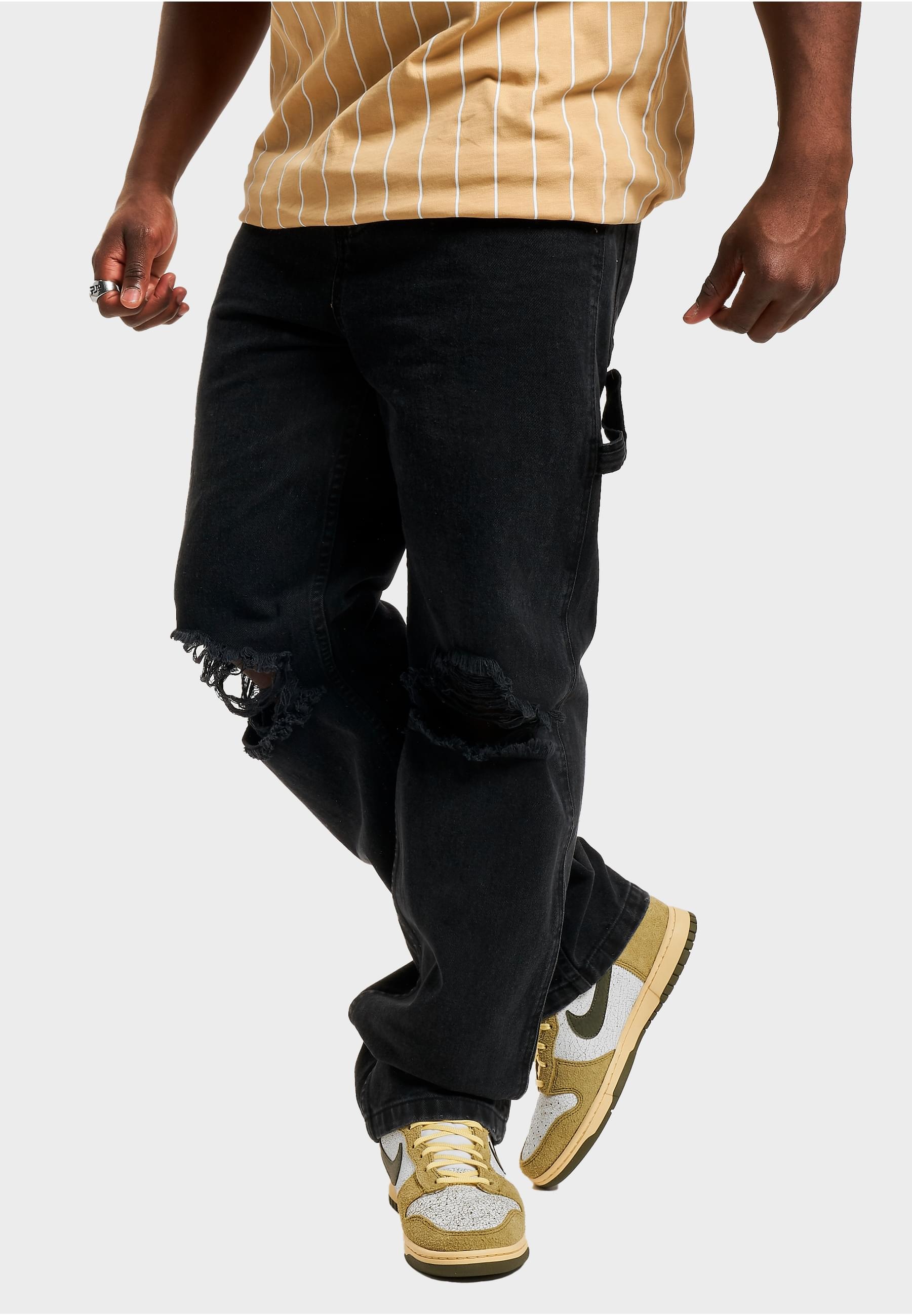 Karl Kani Bequeme Jeans »Karl Kani Herren KK Retro Baggy Workwear Knee Cut Denim«, (1 tlg.)