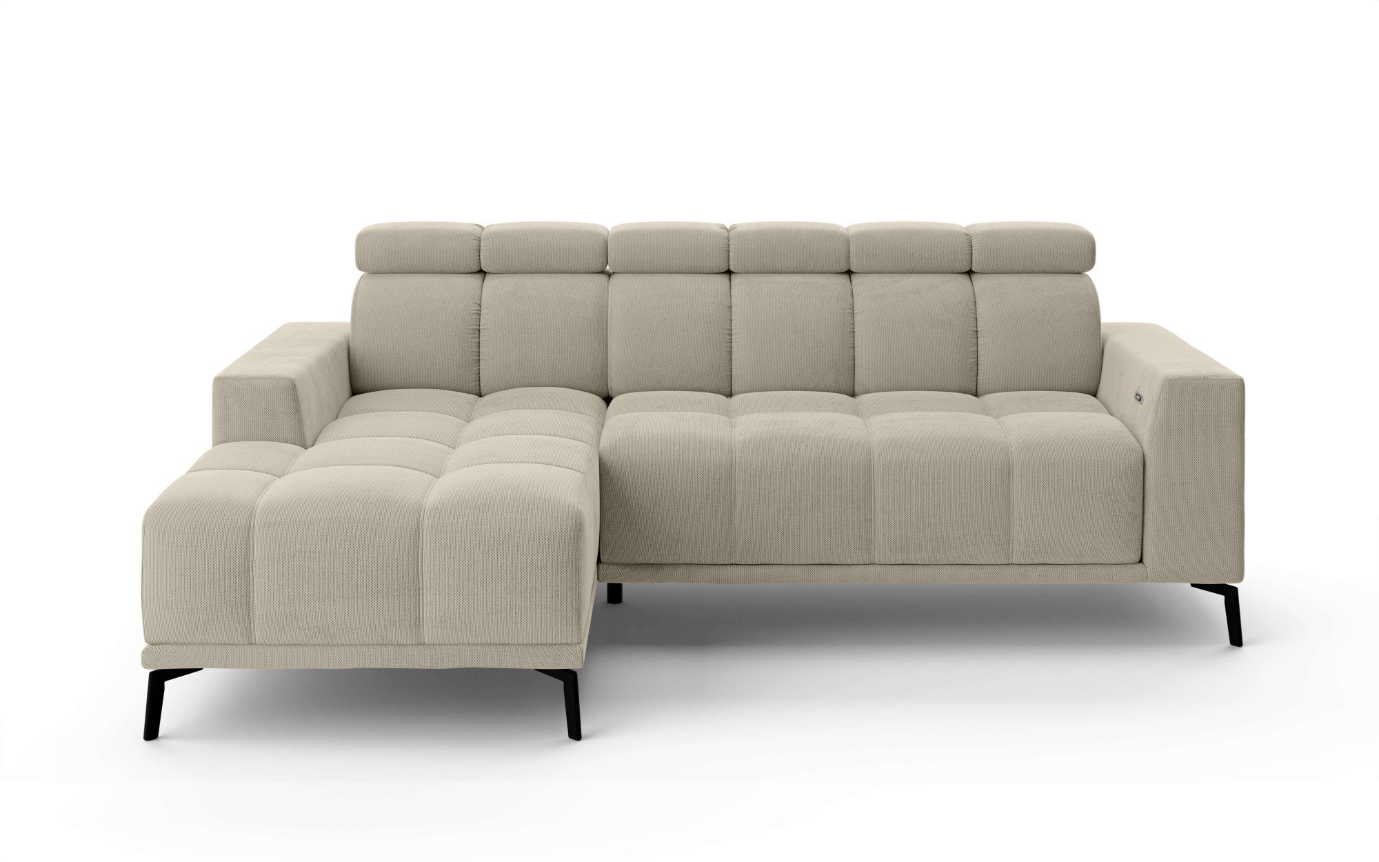 INOSIGN Ecksofa »CAZIE, Designsofa, L-Form, trendige Bubble-Optik,«, elektrische Sitztiefen-Verstellung, manuelle Kopfstützenverstellung