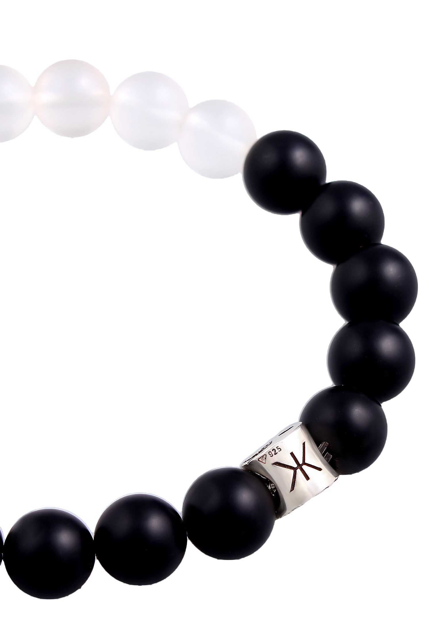 Kuzzoi Armband »Yin Yang Bead Onyx Kristall Perlen 925 Silber«