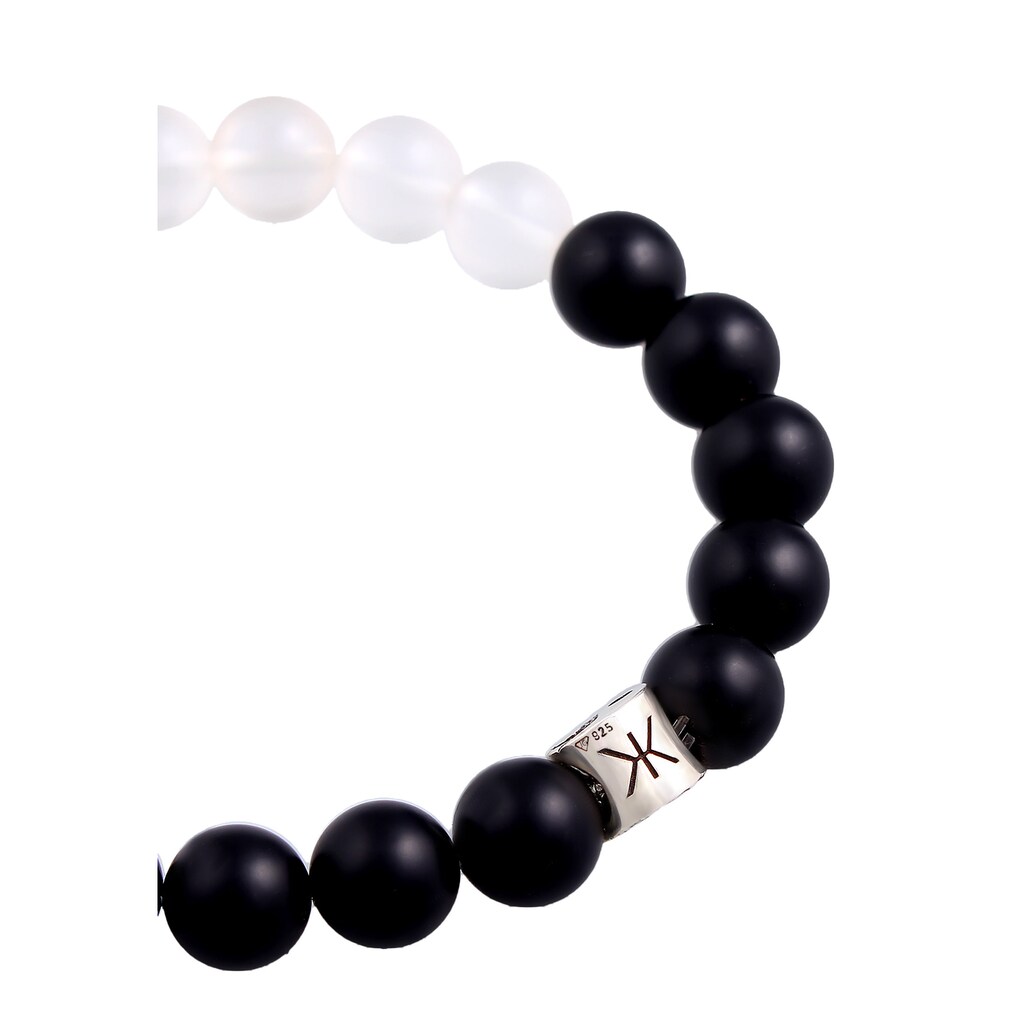 Kuzzoi Armband »Yin Yang Bead Onyx Kristall Perlen 925 Silber«