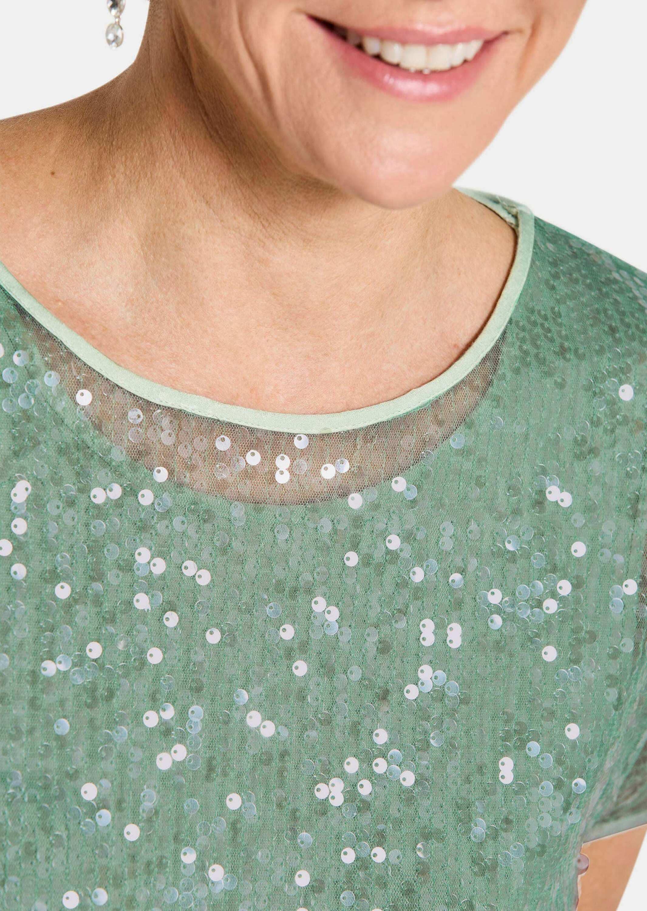 GOLDNER Satinbluse »Paillettenbluse mit Top aus Viskose-Satin«