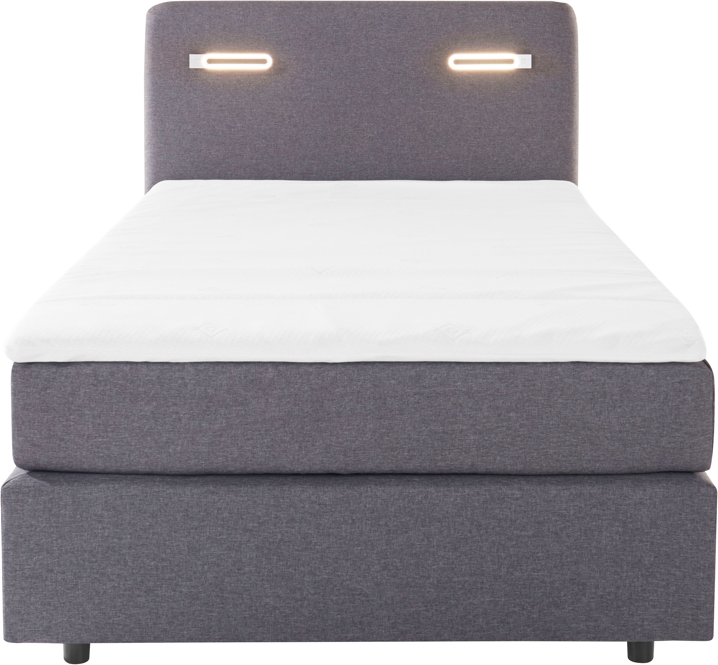 INOSIGN Boxbett »Luan«, Schubkästen, LED-Beleuchtung und Topper, in Breite 120 cm und 180 cm