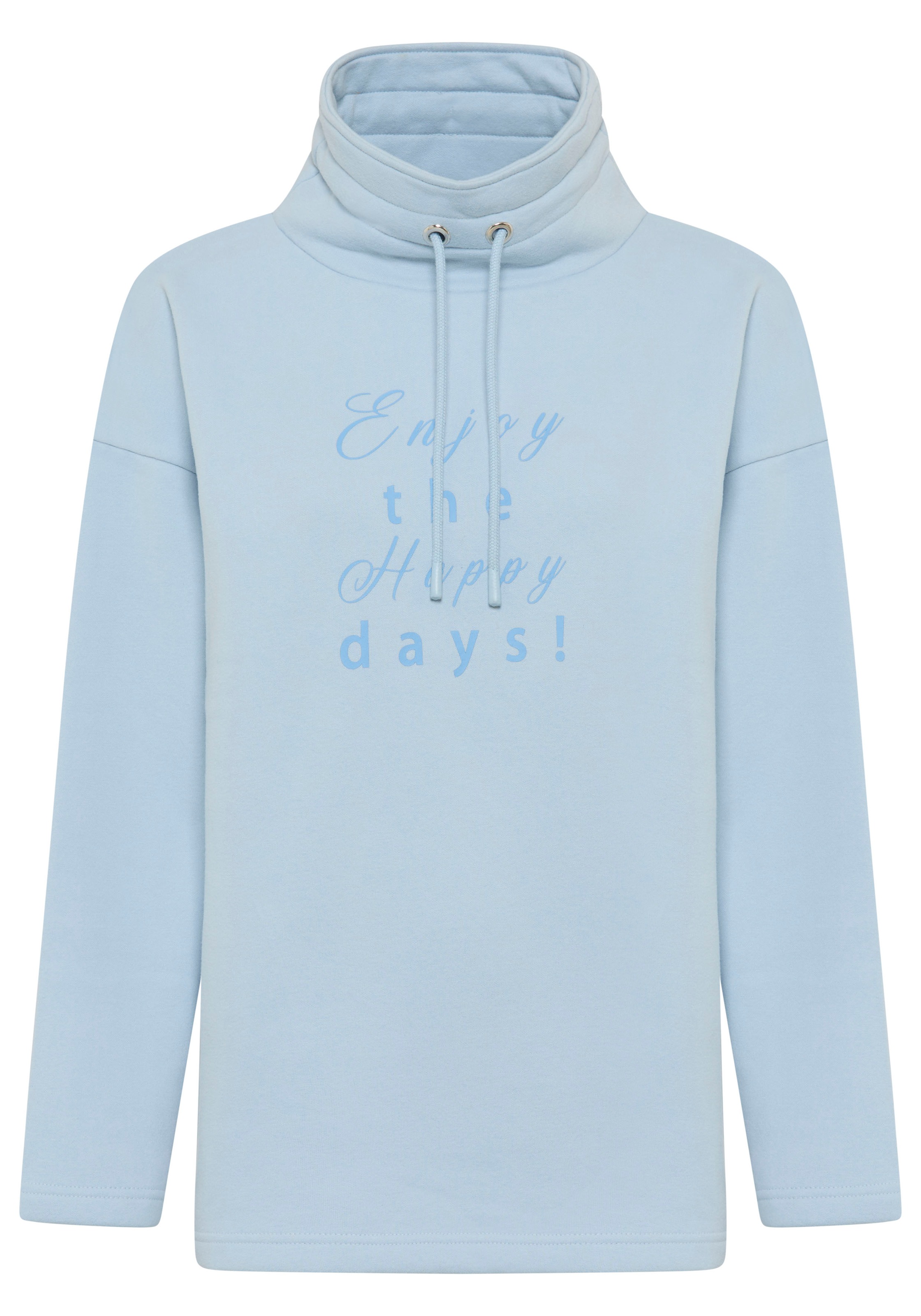 Laura Scott Longsweatshirt , casual Stil, hoher Stehkragen mit Kordelzug, hüftbedeckende Länge
