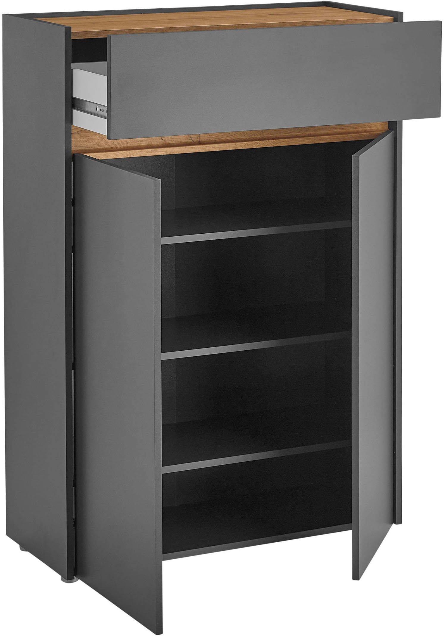 INOSIGN Schuhschrank »City/Giron, modernes Schuhregal, Schrank für 16 Schuhe, Schuhkommode«, eine Schublade und vier Schuhfächer, viel Stauraum, 93 cm breit