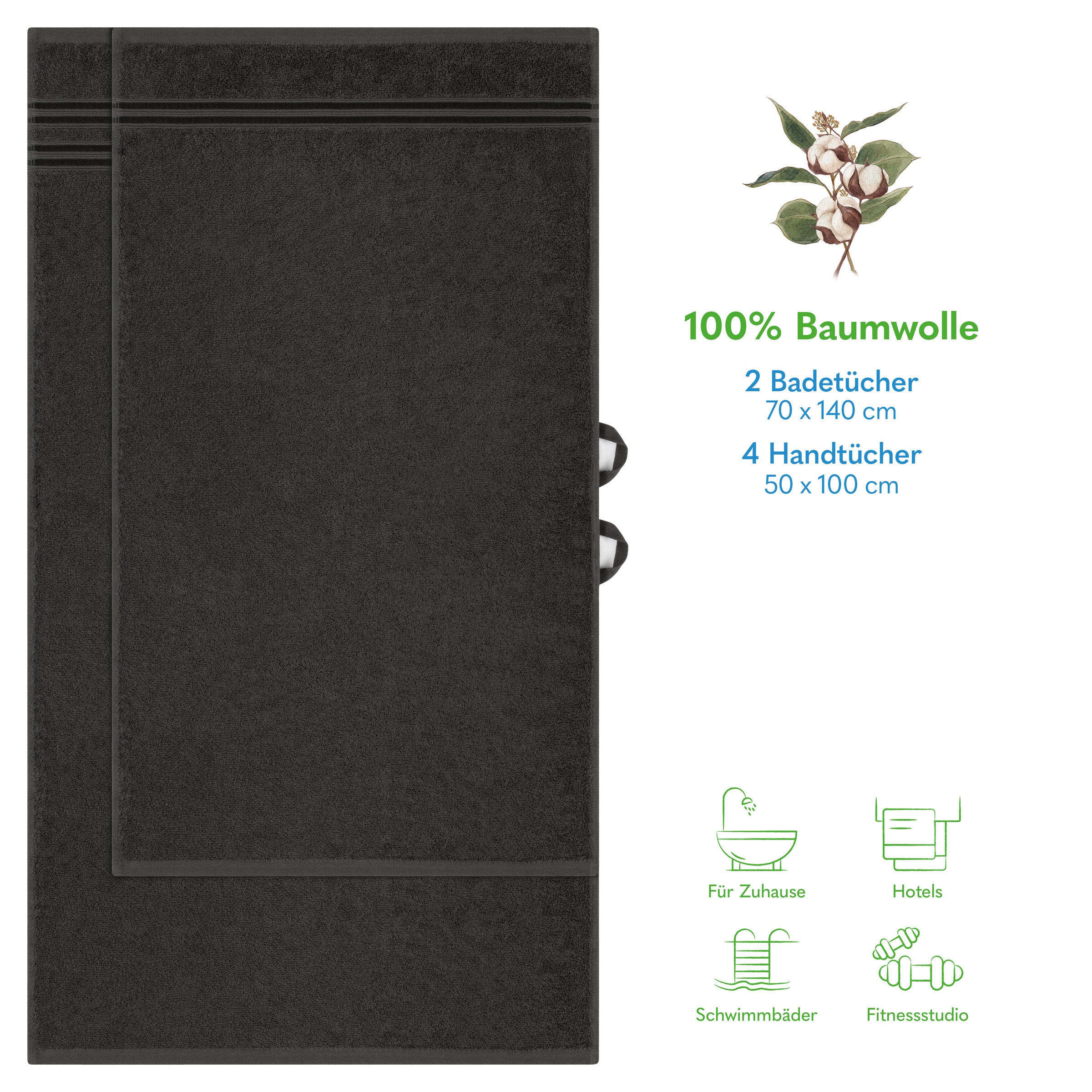 HAMMETEX Handtuch Set "6-teiliges Handtuch Set, 100% Baumwolle, Weich & Sau günstig online kaufen