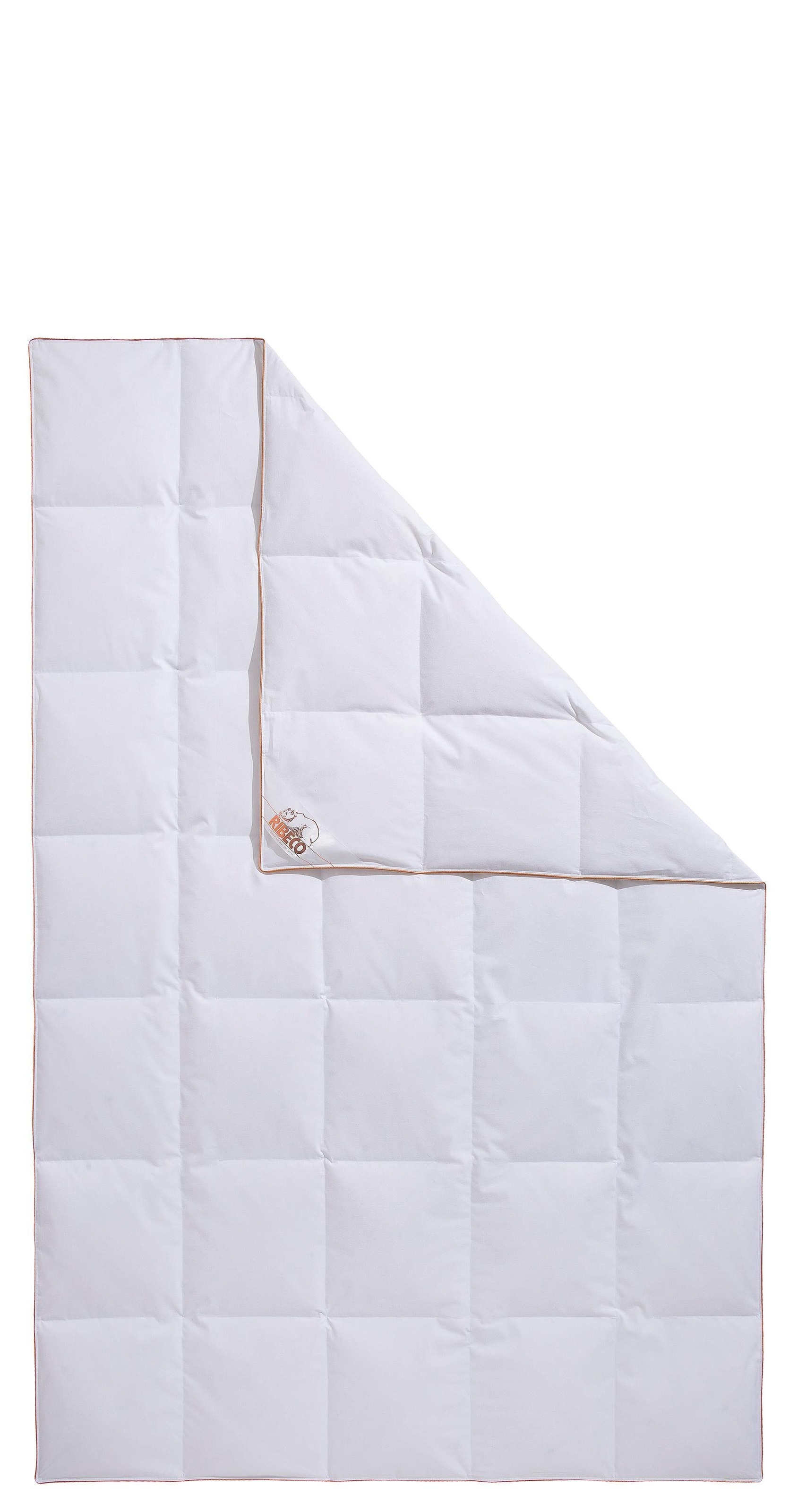 RIBECO Daunenbettdecke "Ella" leicht Füllung 90% Daunen & 10% Federn Bezug günstig online kaufen