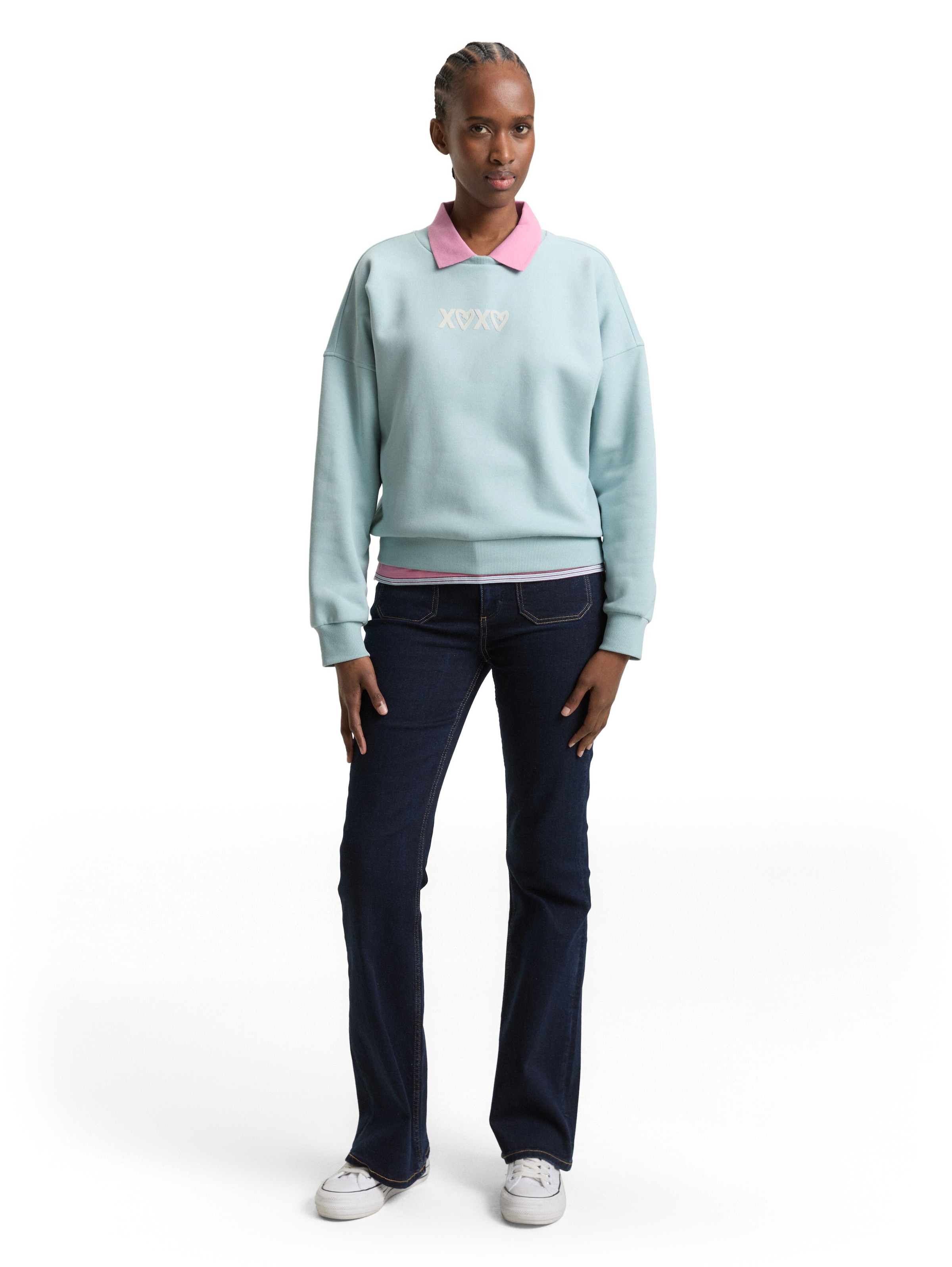 TOM TAILOR Denim Sweatshirt , Rundhals, bequeme Passform, bedruckt
