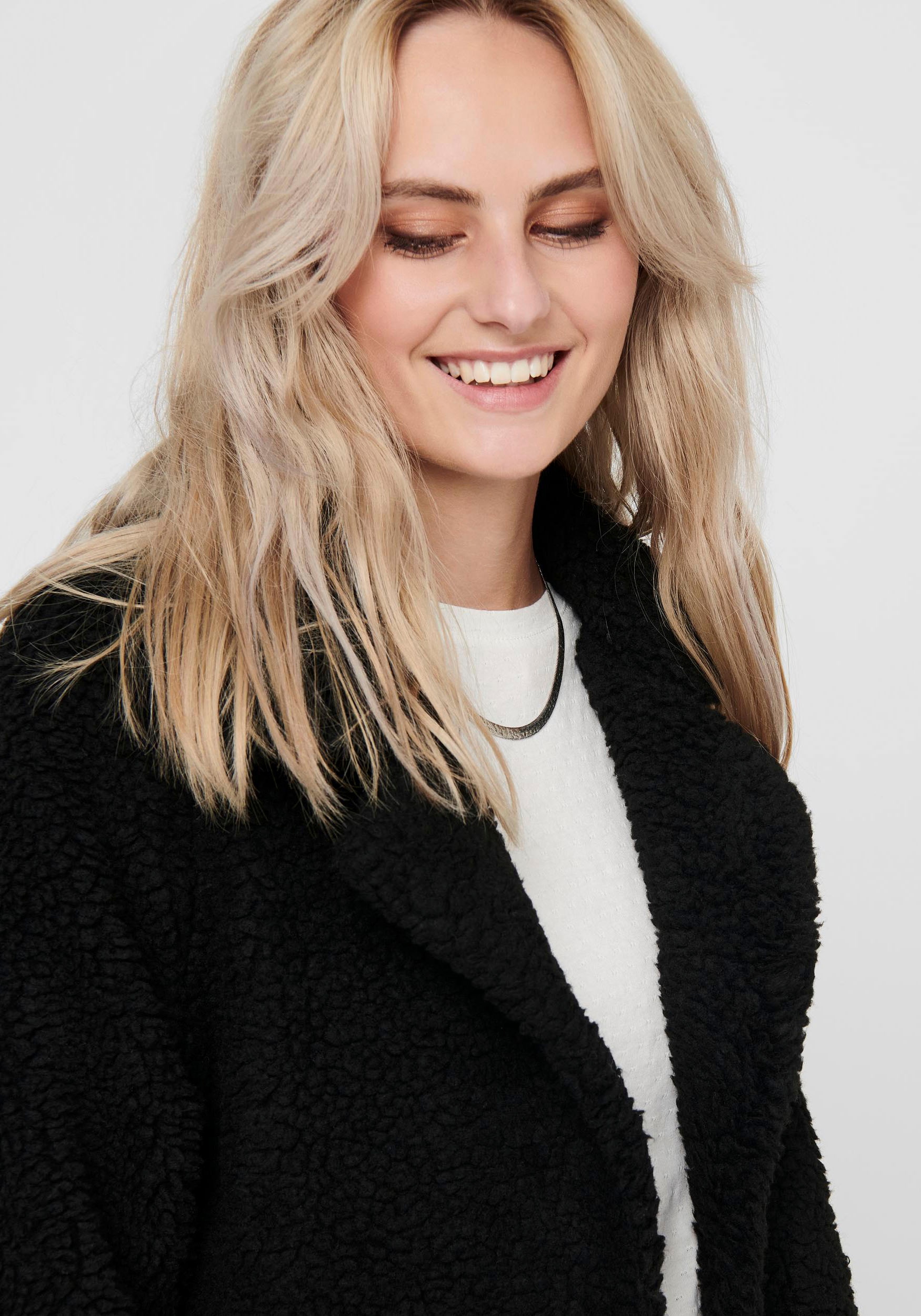 ONLY Kurzmantel »ONLAURELIA SHERPA COAT« aus Teddyplüsch