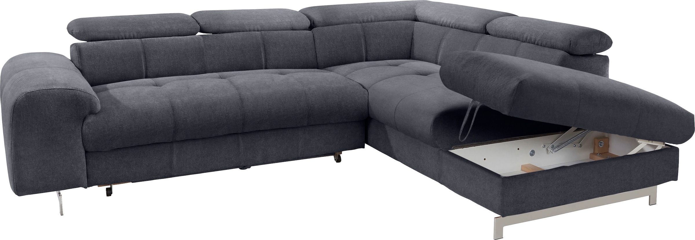 COTTA Polstergarnitur »Chef L-Form«, (Set, 2 tlg.), Set bestehend aus: Ecksofa mit Kopfteilverstellung & Hocker