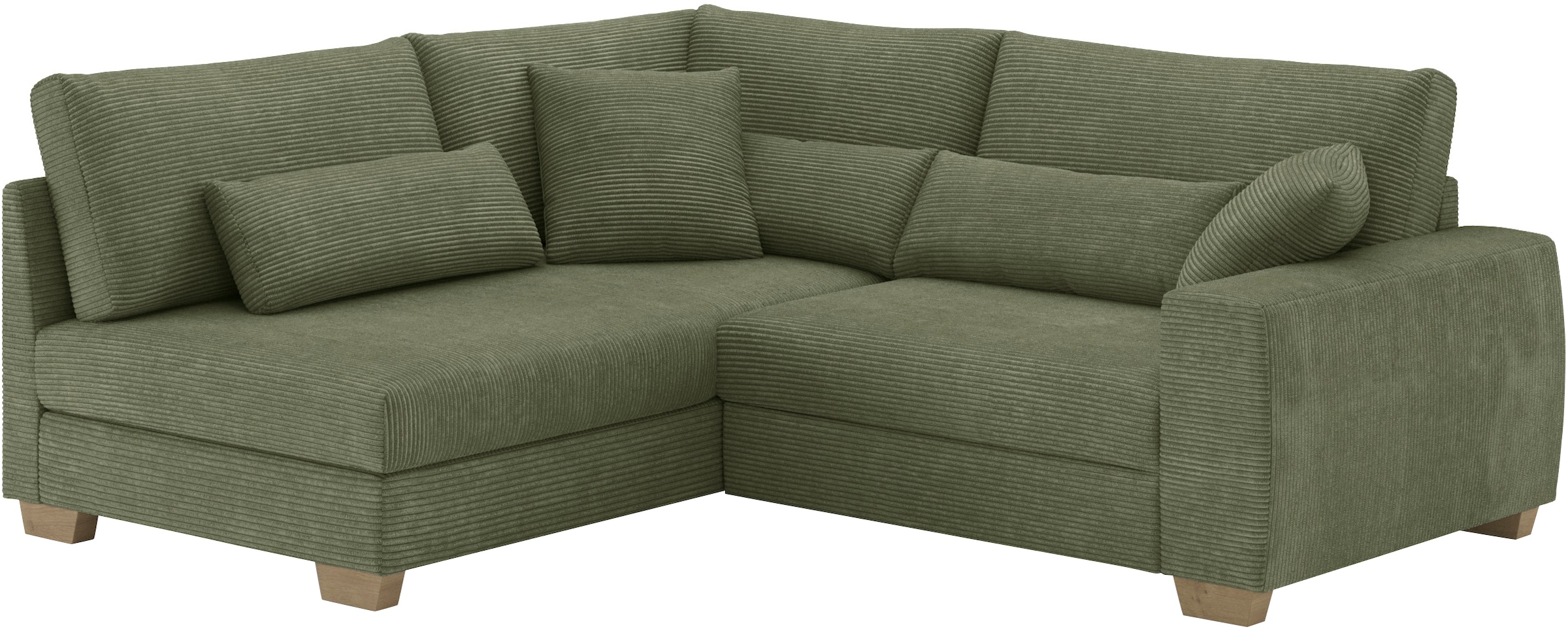 Mr. Couch Ecksofa »Helena L-Form, bis 140 kg belastbar«, mit Taschenfederkern, wahlweise mit Bettfunktion