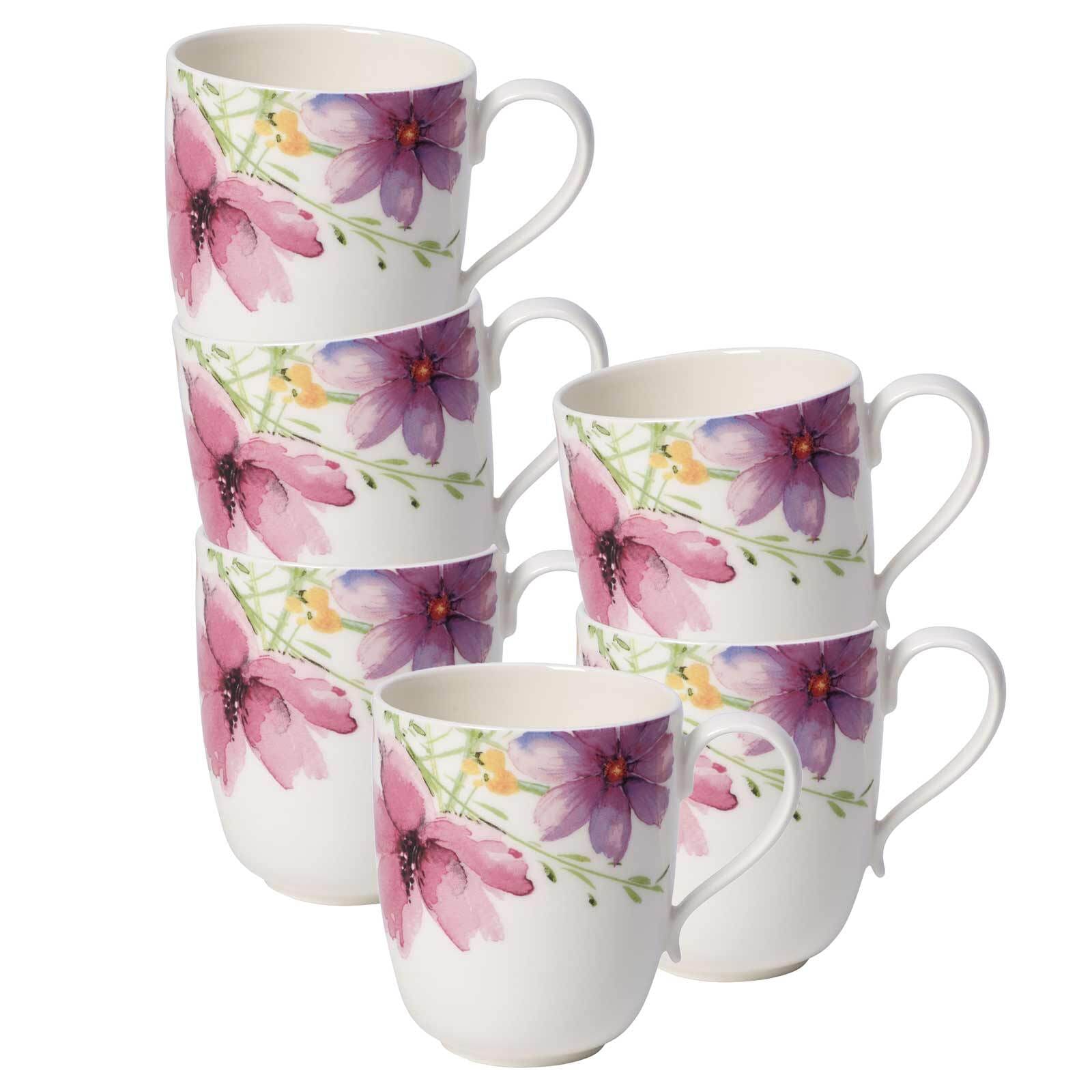 Villeroy & Boch Becher "Becher mit Henkel Mariefleur Tea 430 ml 6er Set bun günstig online kaufen