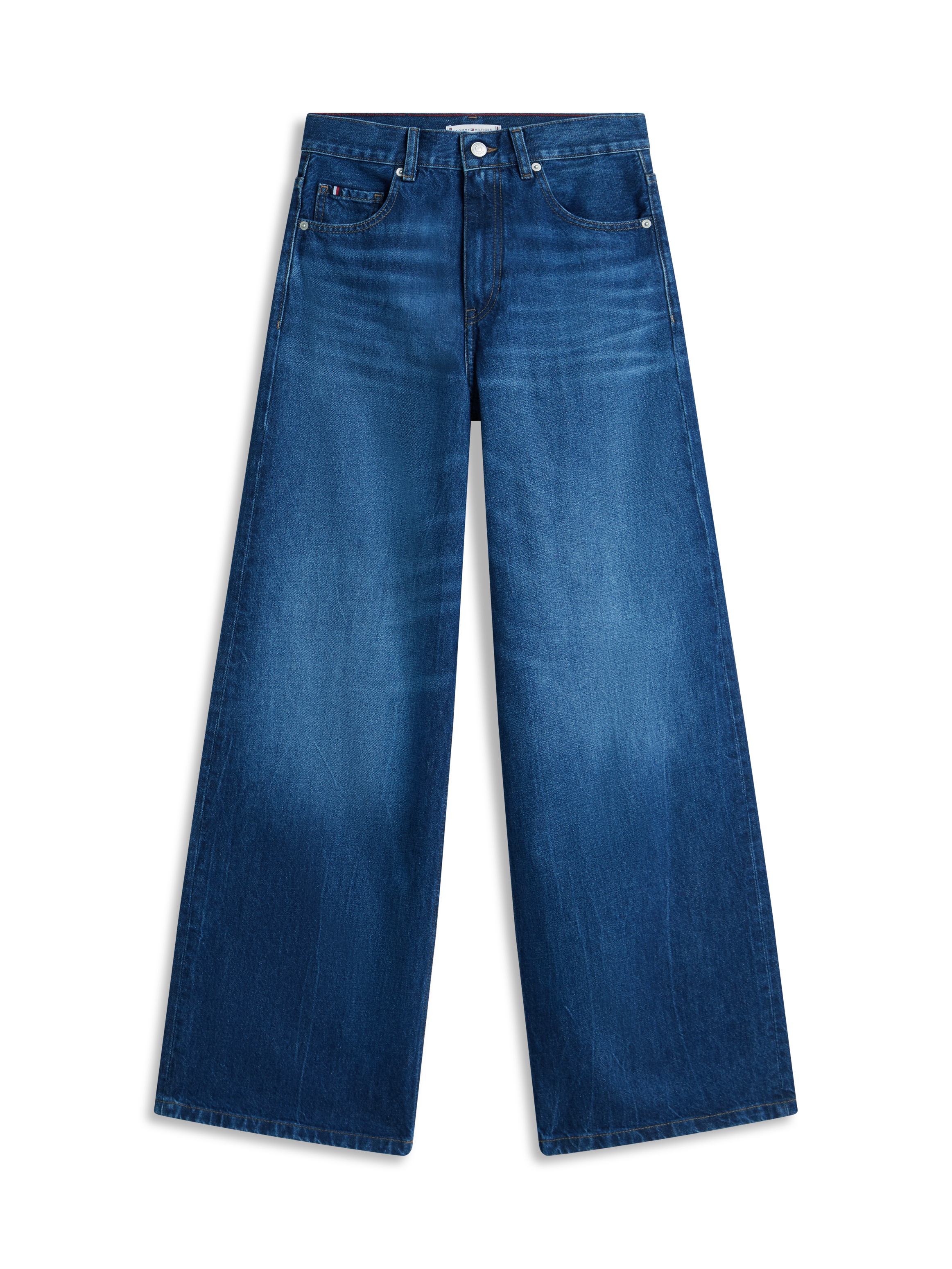Weite Jeans TOMMY HILFIGER "DNM NEW DOREEN 70'S WIDE LEG HW", Damen, Gr. 28, Länge 32, new doreen, Denim/Jeans, Obermaterial: 100% Baumwolle, unifarben, lässig geschnitten lang, Jeans, Baumwolle, lässig geschnitten, wide fit, high waist 4