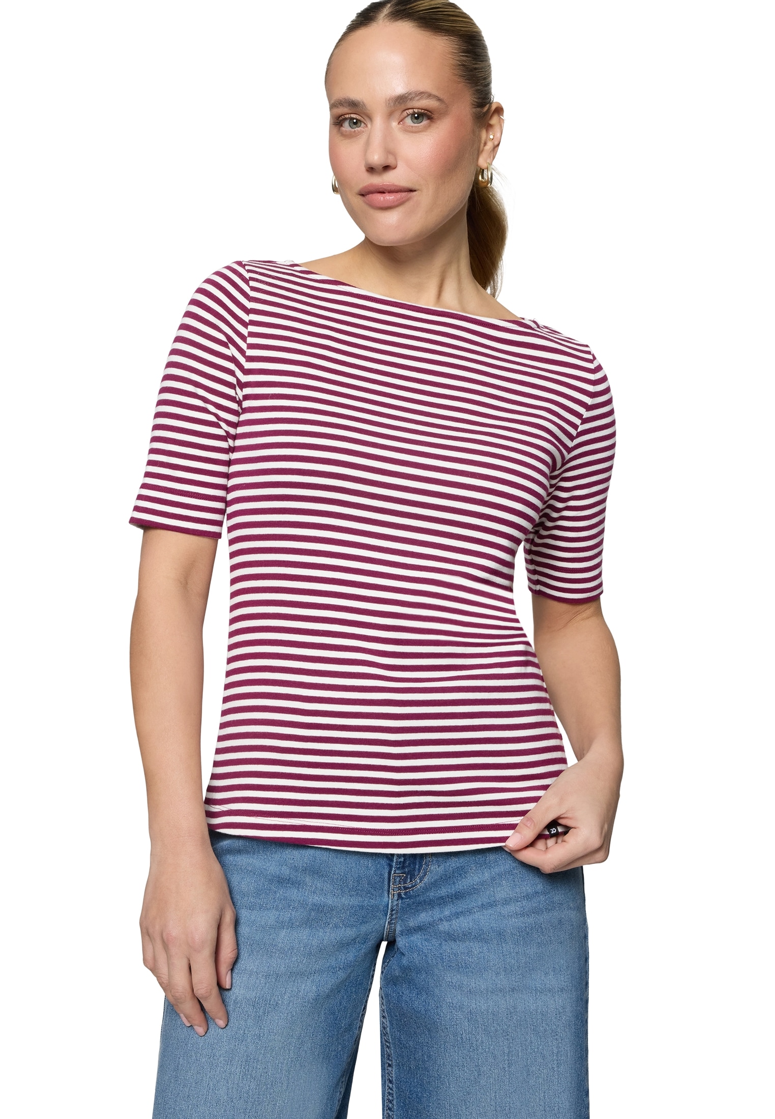 Zero Kurzarmshirt "Damen mit U-Boot Ausschnitt" 1 Material günstig online kaufen