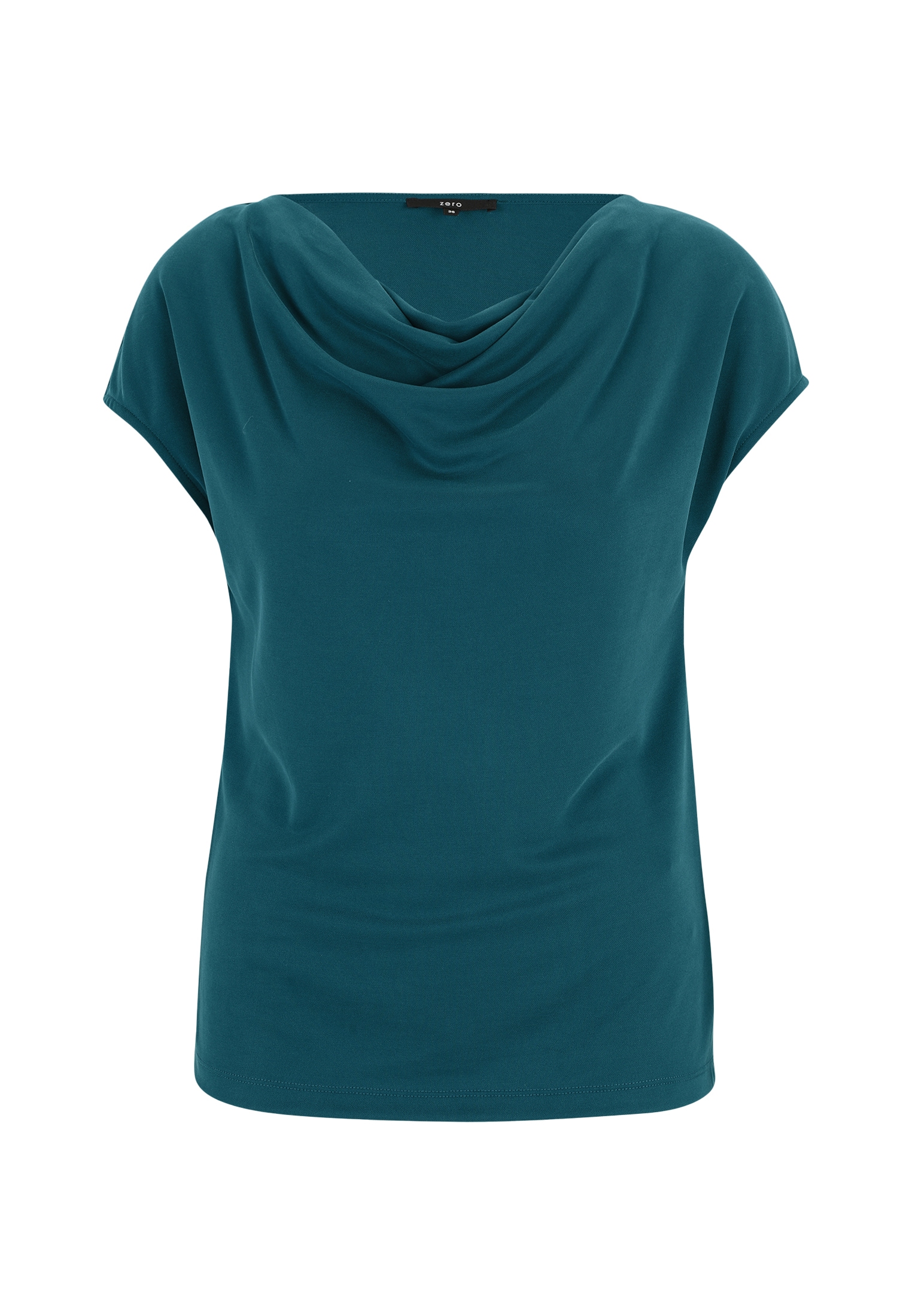 Zero Kurzarmshirt »zero Shirt mit Wasserfallausschnitt«, (1 tlg.), drapiert /gerafft