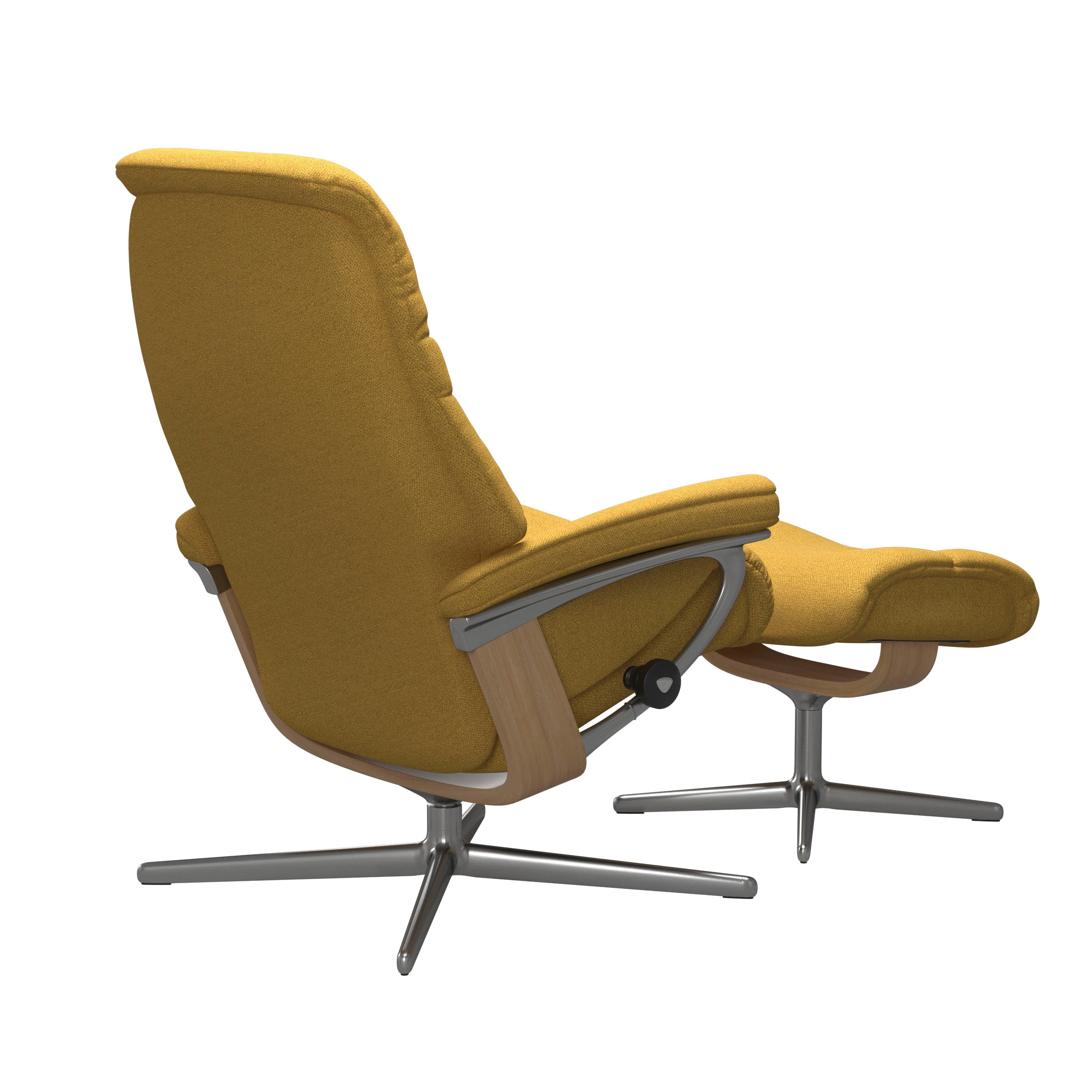 Stressless® Relaxsessel »Sunrise«, (Set, Relaxsessel mit Hocker), mit Hocker, mit Cross Base, Größe S, M & L, Holzakzent Eiche