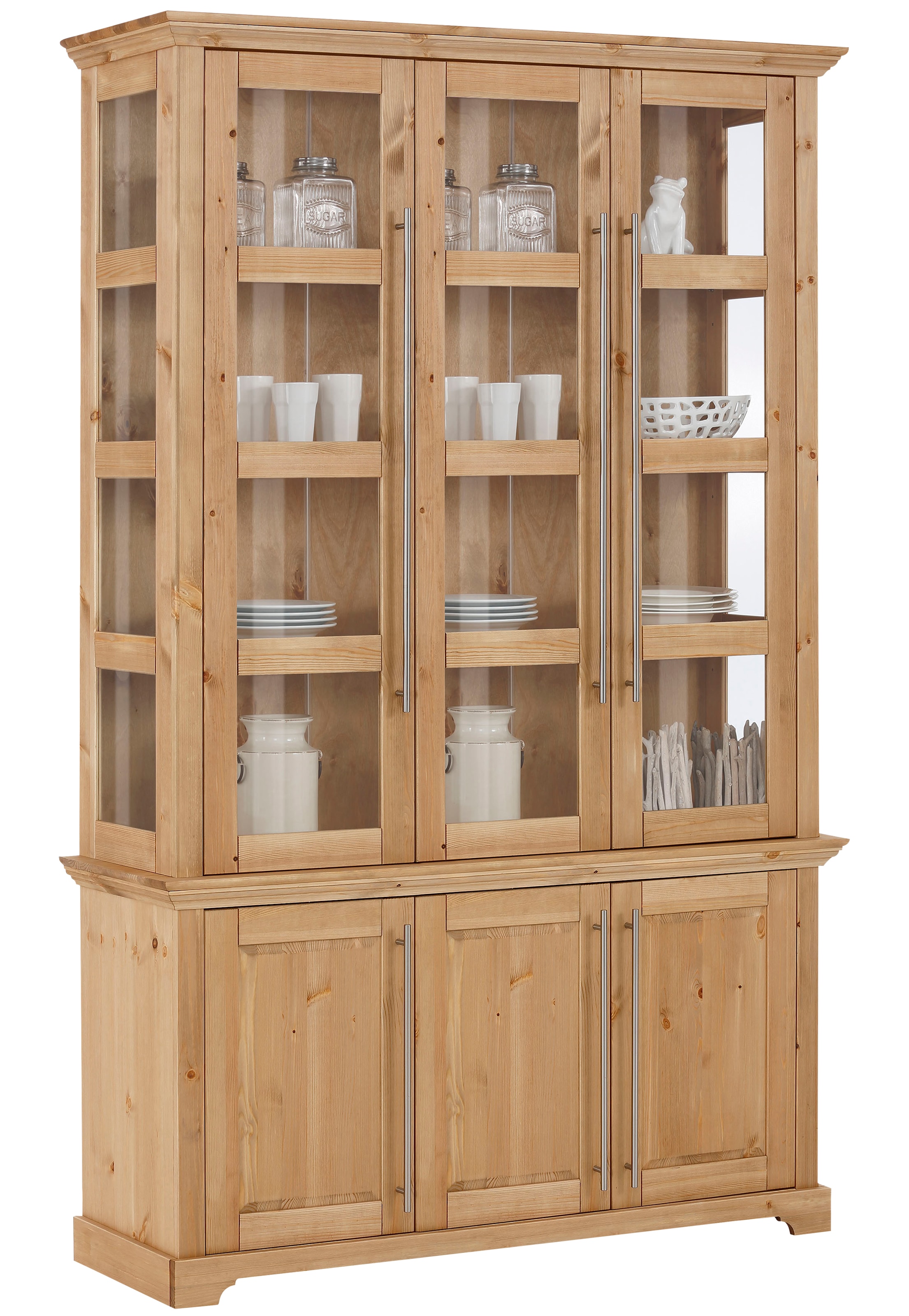 Home affaire Vitrine "Meliss", aus massiver Kiefer, FSC Breite 132 cm