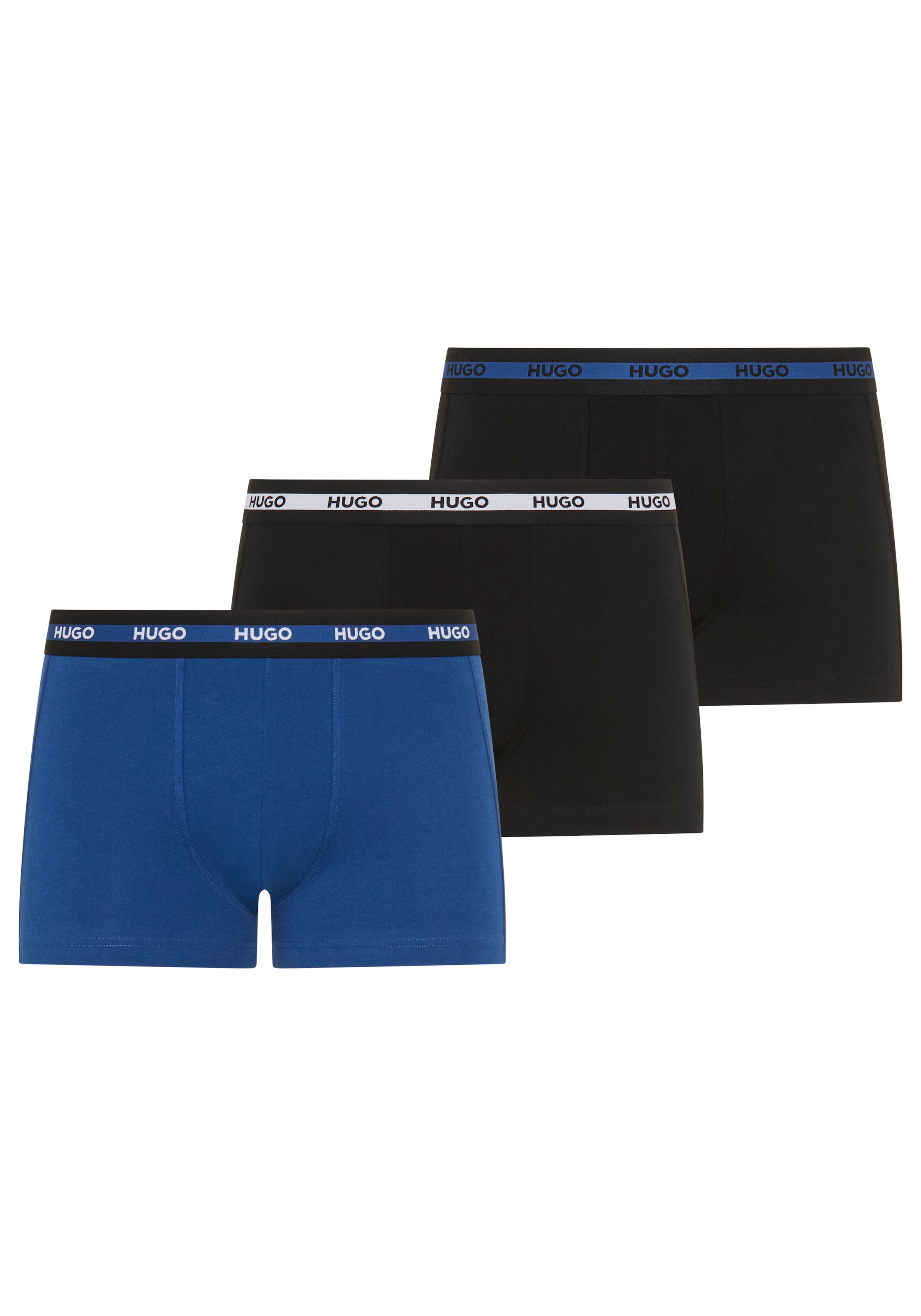 Trunk HUGO UNDERWEAR "TRIPLET PLANET", Herren, Gr. L (52), 3 Stk., open miscellaneous 998, Jersey, Obermaterial: 95% Baumwolle, 5% Elasthan, normal, Unterhosen, Logos am elastischen Bund, mittlere Bundhöhe 2