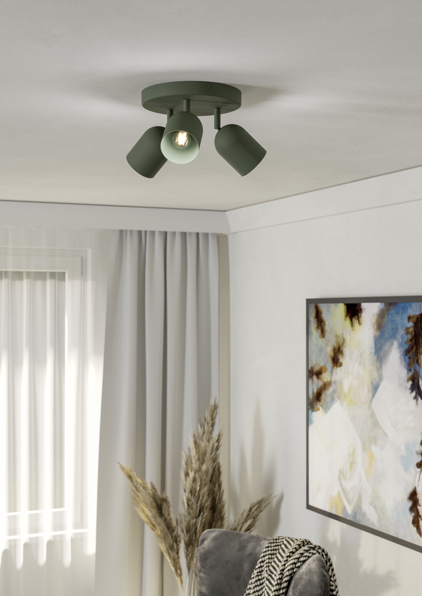 EGLO Deckenspot »TILSTON Spotlampe - Stahl - E14 - 3X40W - IP20« E14 1 Stk. Deckenlampe, Deckenstrahler, Strahler, H21 x Ø25 cm