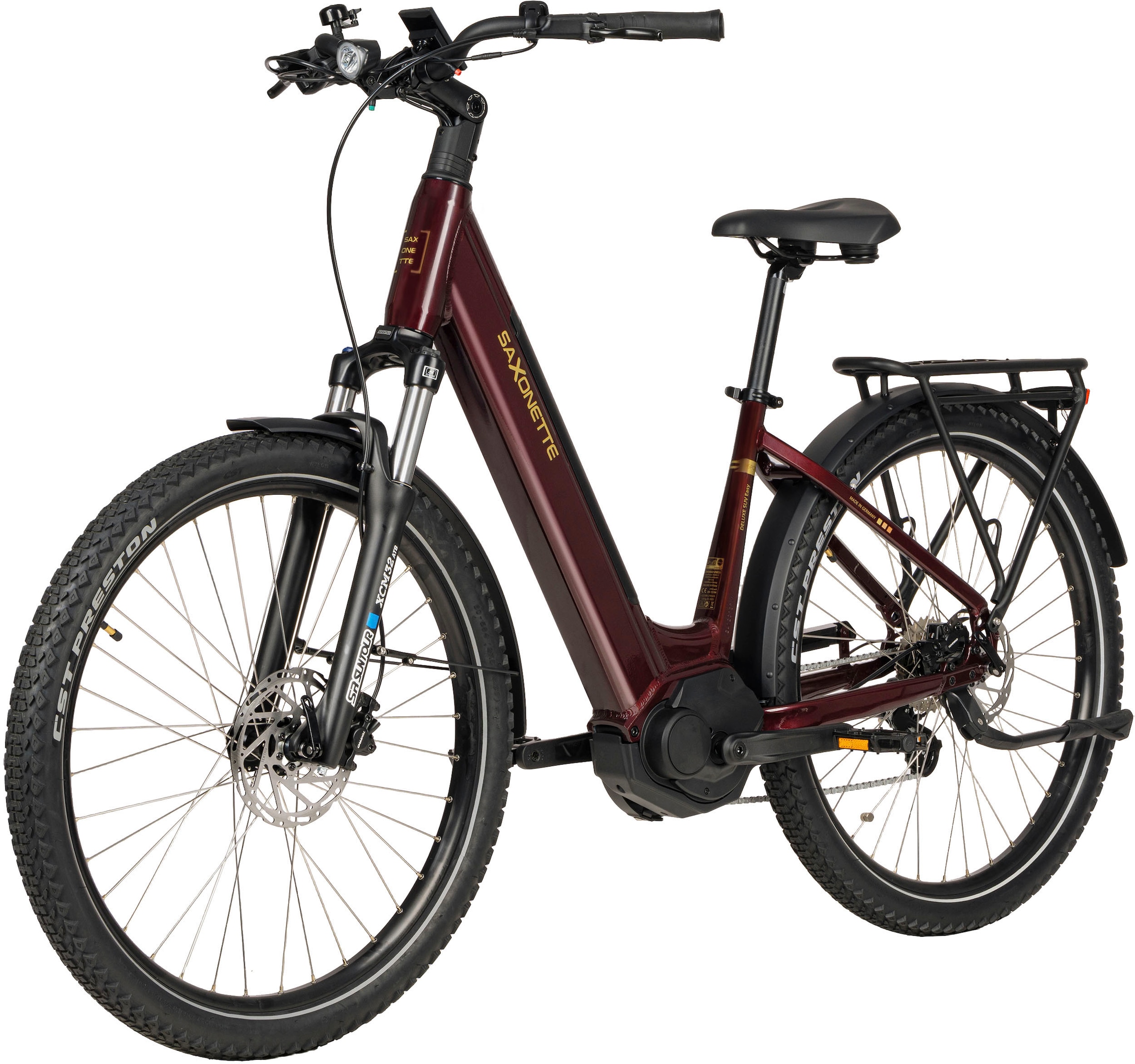 SAXONETTE E-Bike »SAXONETTE Trekkingrad Deluxe SUV easy (Wave)«, 8 Gang, Shimano, ALTUS-8 Gänge, Mittelmotor 250 W, (Packung), (mit integr. Akku), Elektrofahrrad für Damen u. Herren