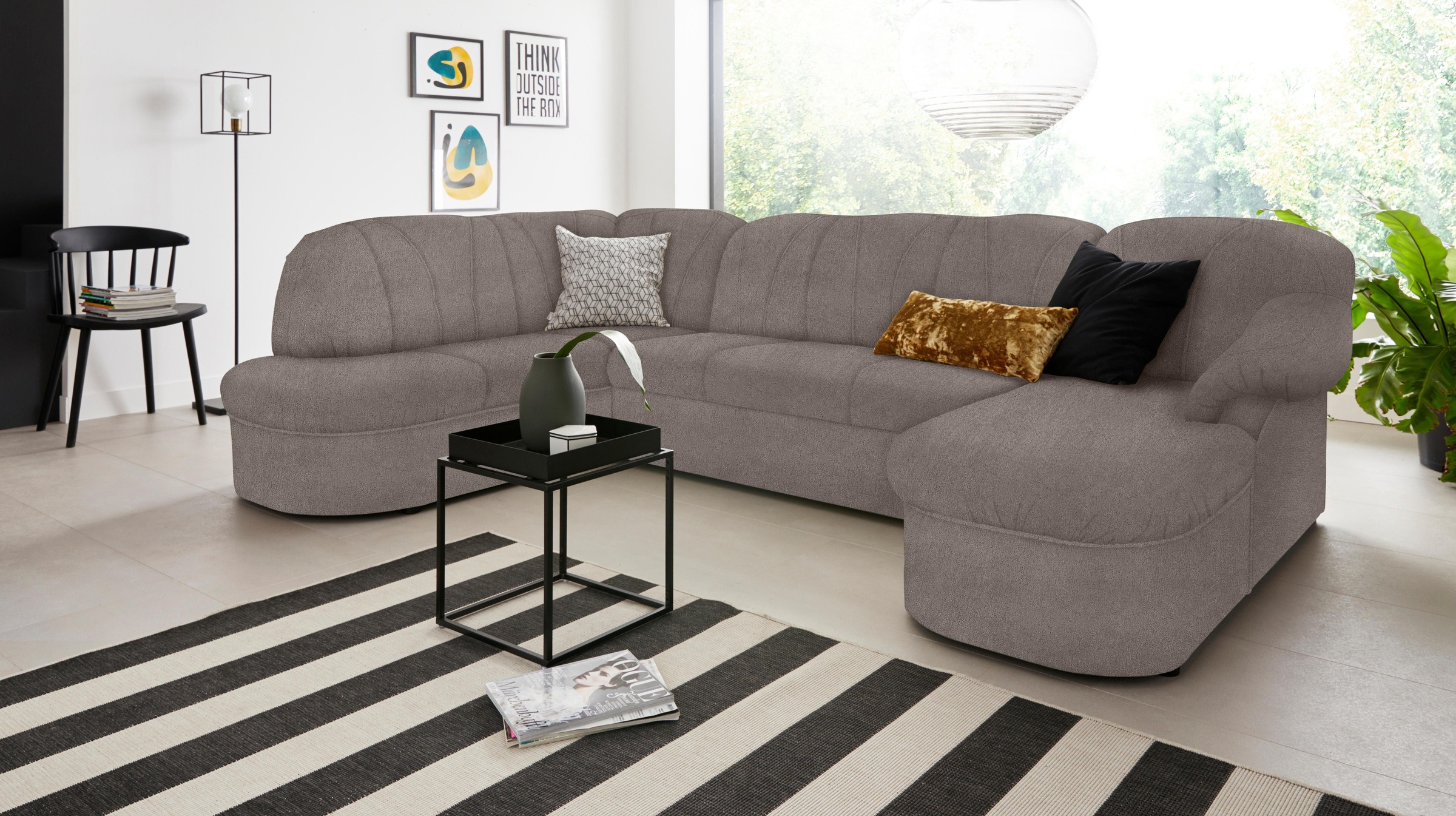 DOMO collection Wohnlandschaft "Pegnitz, zeitlos&modern, elegante Rückenste günstig online kaufen