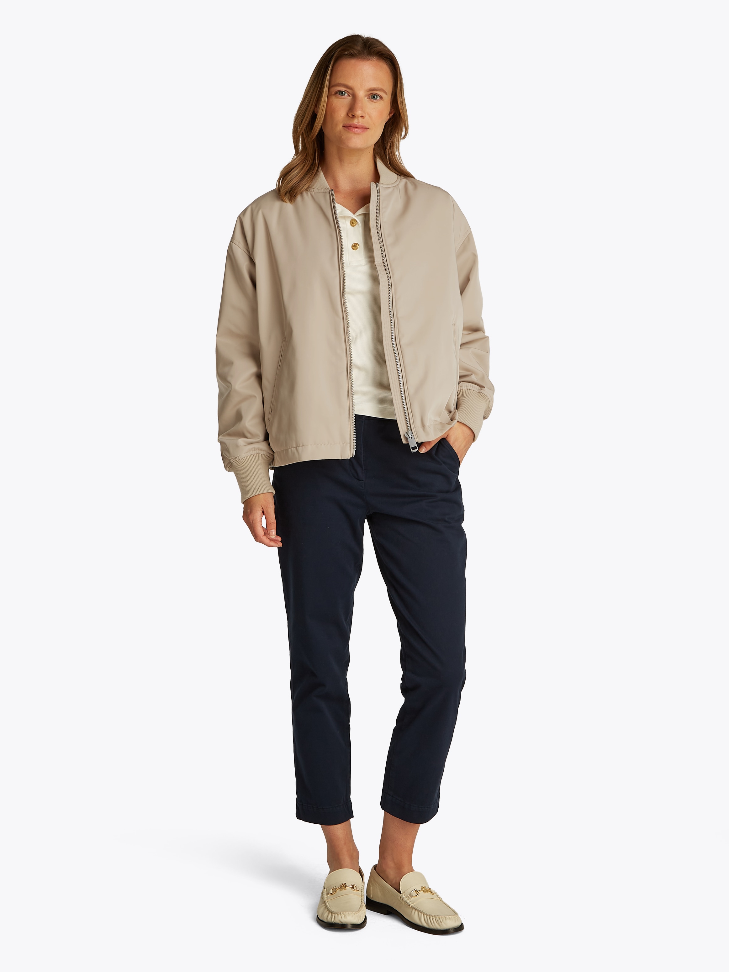 Tommy Hilfiger Bomberjacke »CASUAL NYLON BOMBER JACKET«, mit Markenlabel, in Unifarbe