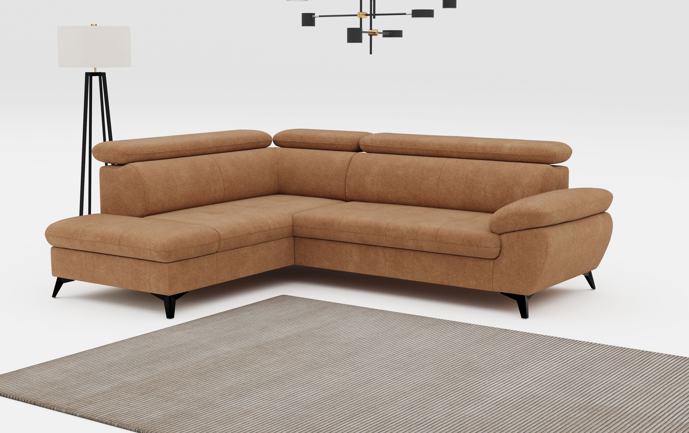 COTTA Ecksofa "Hudson L-Form, B: 256 cm" mit Kopfteilverstellung, optional günstig online kaufen