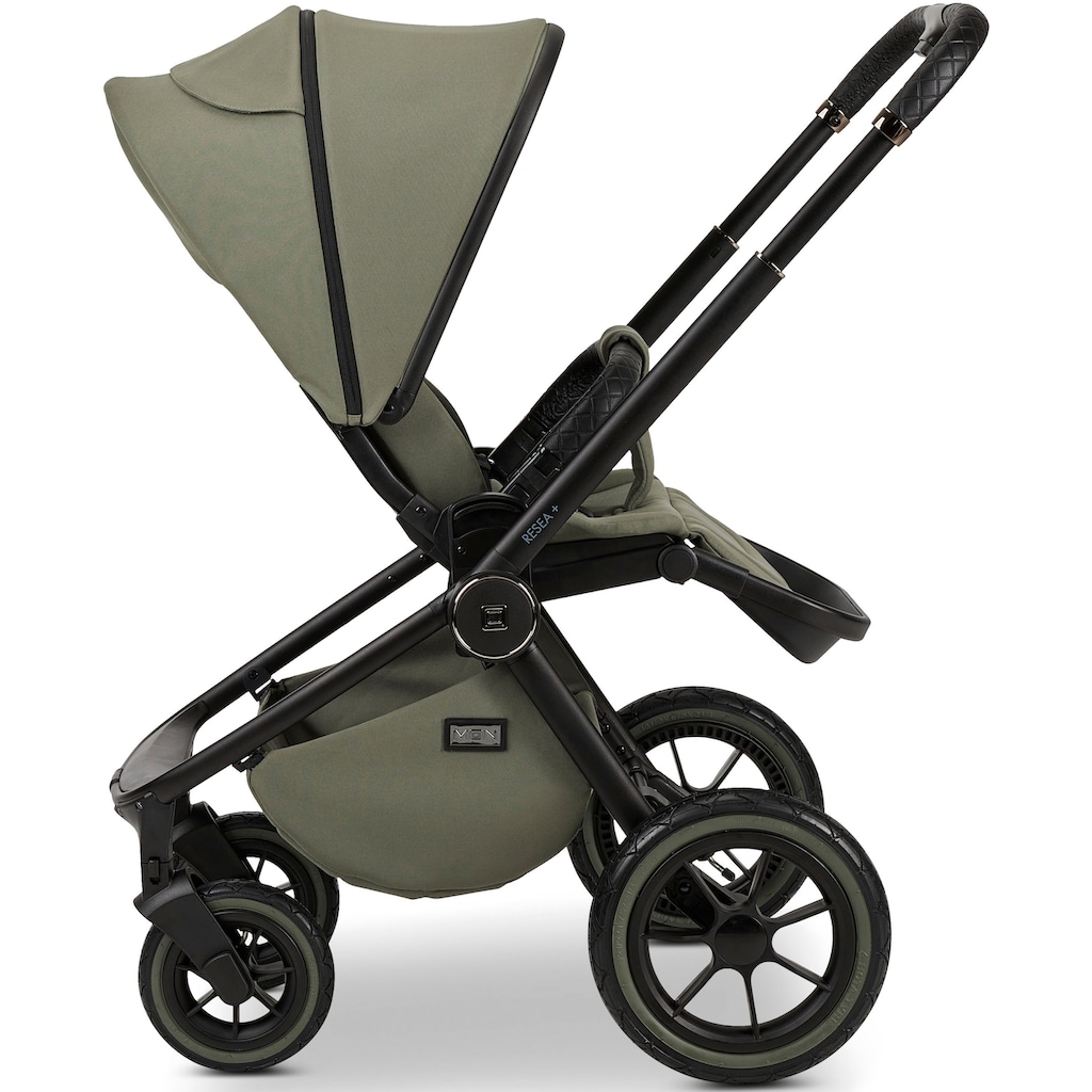 Moon Kombi-Kinderwagen »Resea+, moss green/black melange«